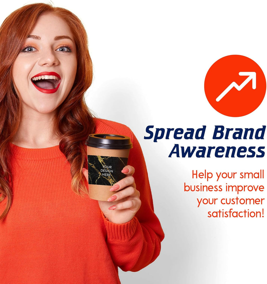 100 Custom Vinyl Stickers - Upload Your own Image, Text, Design, Logo - Personalized Logo Labels for Handmade, Packaging, Bottle, Jars, Candle, Brand Stickers (Black Gold Marble, 4x2)