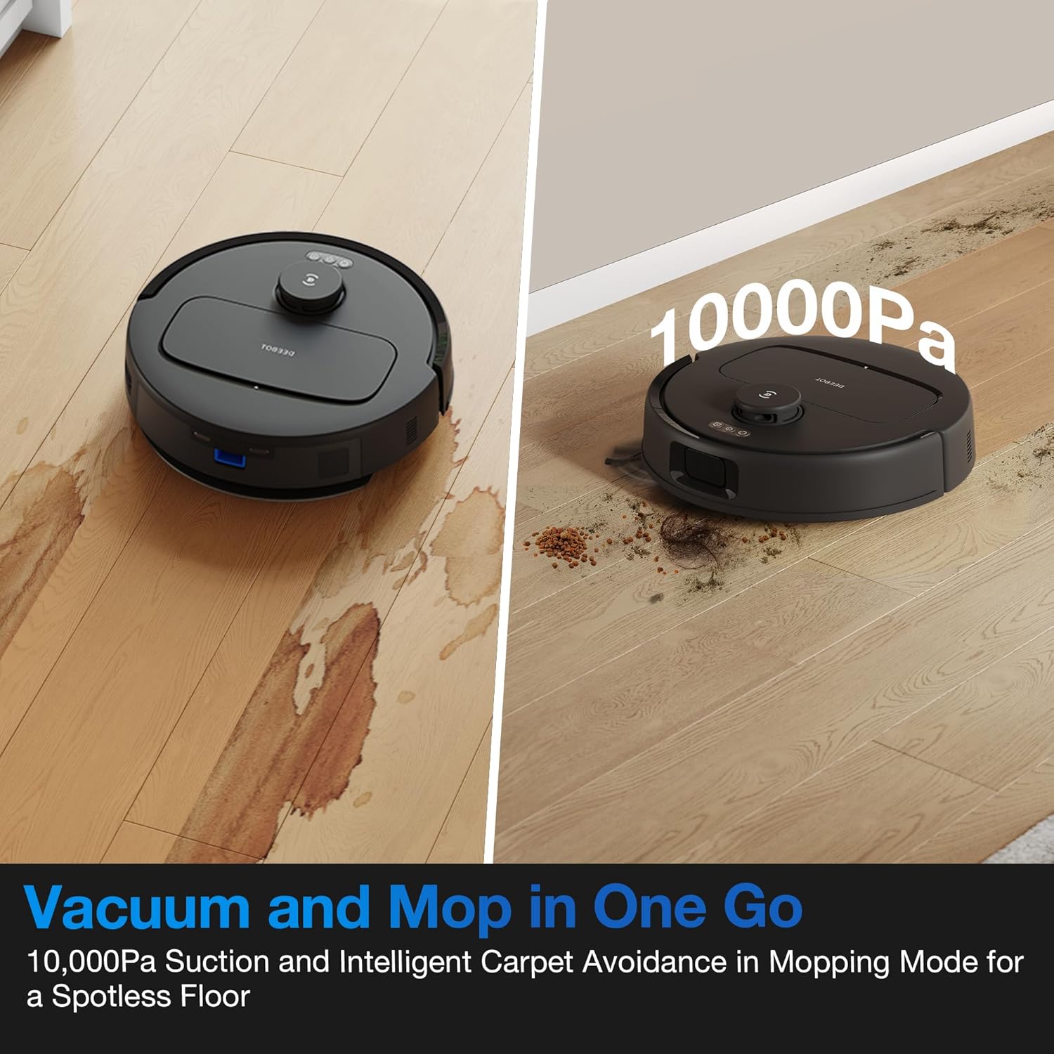 ECOVACS DEEBOT N20e Plus Robot Vacuum and Mop,with Bagless Self Emptying Station,10000Pa Powerful Suction,Anti-Tangle Technology,45-Day Capacity,300 Minutes Runtime,Perfect for Pet Hair