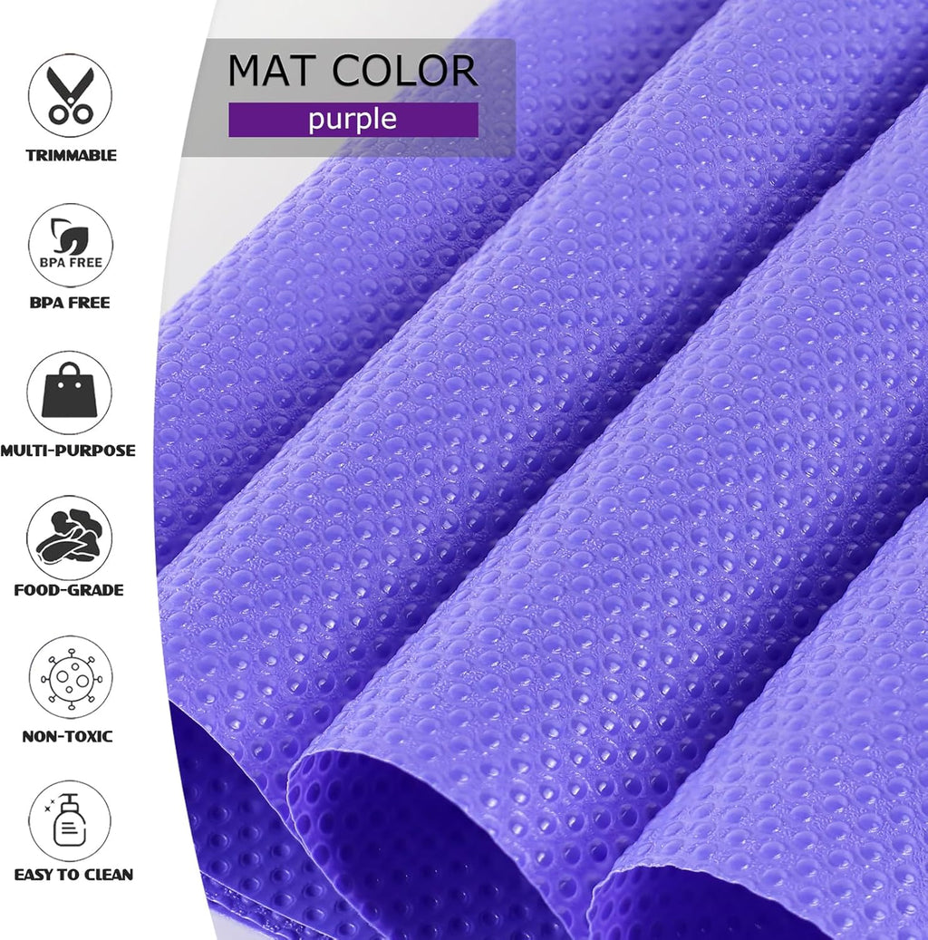 10Pcs Refrigerator Liners, Washable Fridge Liner Shelf Mats Refrigerator Pads for Cupboard Cabinet Drawer Home Kitchen Accessories Organization (Purple)