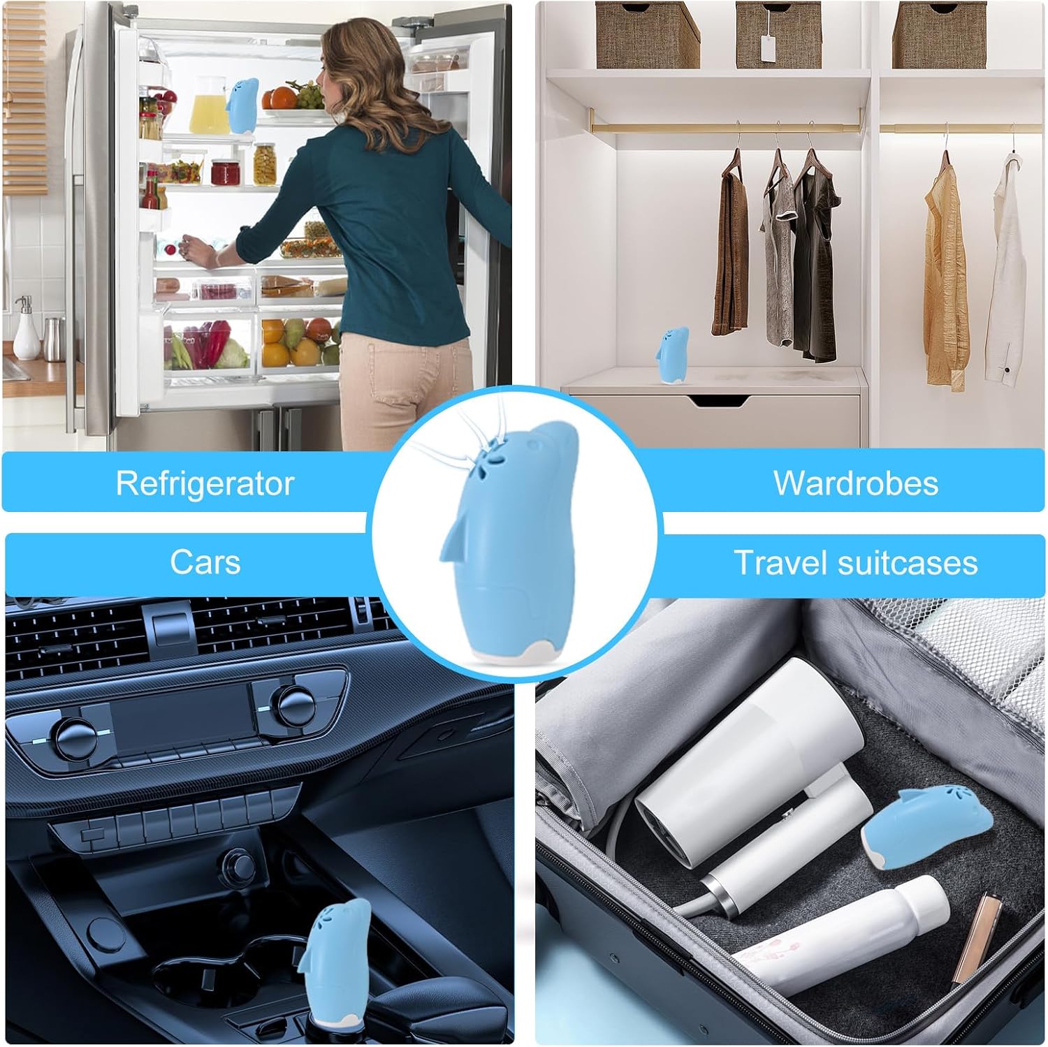 Asltw Dolphin Refrigerator Deodorizer, Refrigerator Odor Eliminator, Fridge Air Freshener, Multi-purpose Odor Eliminator for Home, Cute Gifts, Kitchen Gadgets Cute Kitchen Accessories (Blue)