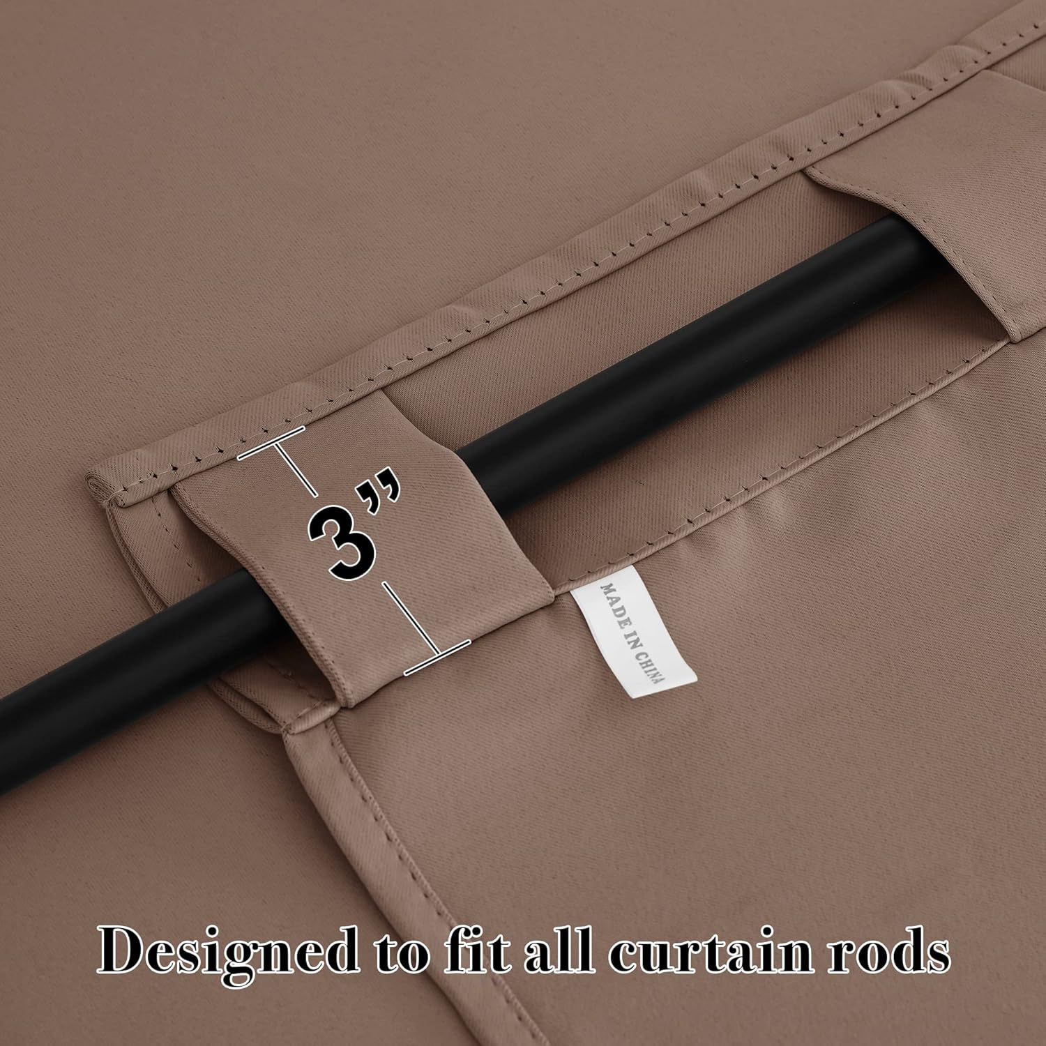 RYB HOME Short Curtains for Kitchen, Blackout Thermal Insulated Window Drapes Back Tabs Room Darkening Half Window Curtains for Studio Dorm Loft, Mocha, W42 x L36 inch, Set of 2 Panels