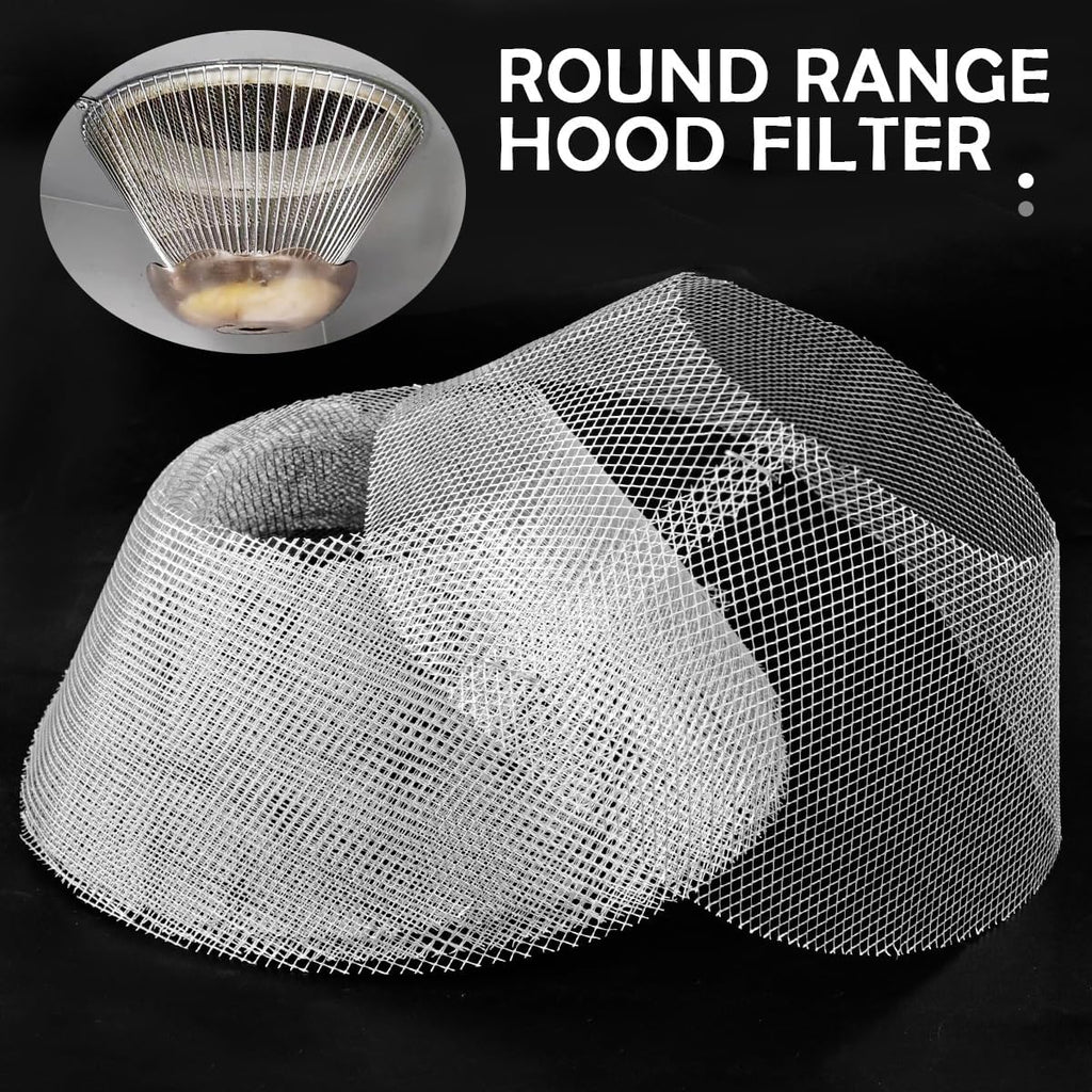 10 Pcs Round Range Hood Filters Filter Replacement Grease Net for Kitchen Range Hood (19 cm in diameter), ZY-Filter Net-10pcs