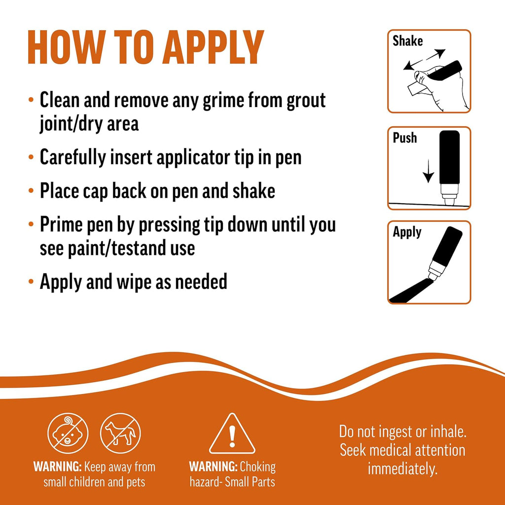 White Grout Paint Pen – Waterproof Tile Grout Colorant & Sealer Marker, Quick-Dry, 3 Adjustable Tips (2-3 mm), Ideal for Bathroom, Shower, Kitchen Tiles – Restores & Whitens Grout Lines