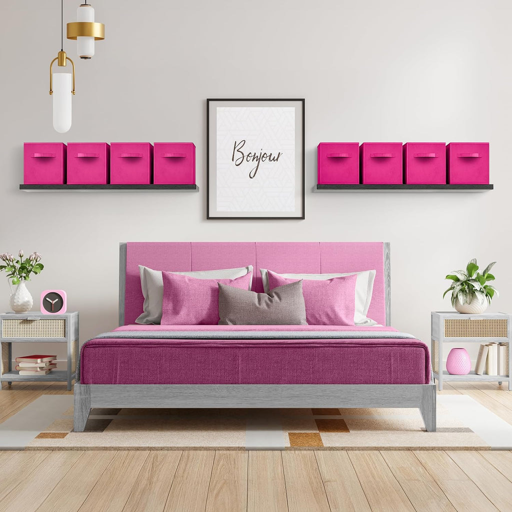 Sorbus 13 Inch Storage Bins - Sturdy Collapsible Fabric Storage Cubes with Handle - 8 Foldable Baskets for Organizing Clothes, Toys, Books - Storage Baskets for Shelves, Closets