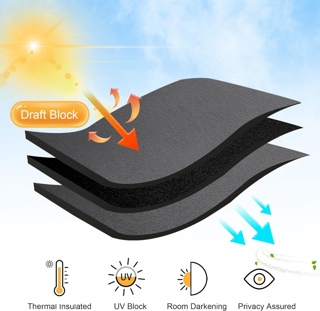 RYB HOME Small Window Curtains - Blackout Insualting Privacy Curtains for Kids Bedroom Kitchen Bathroom Basement Cafe Cabinet Tiers Drapes, 34 Width x 24 Length, 2 Panels, Grey