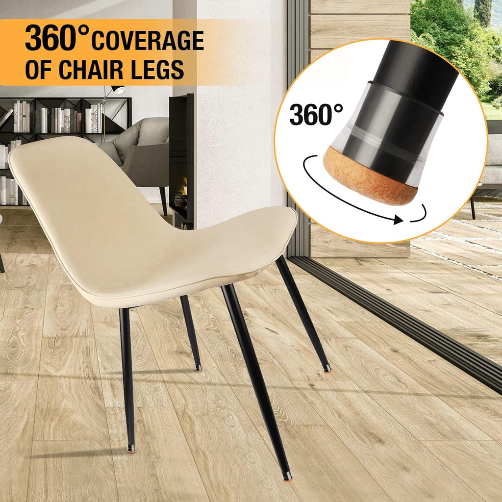 16 Pcs New Chair Leg Floor Protectors, Silicone Chair Leg Protectors for Hardwood Floors, Floor Protectors for Chairs, Chair Leg Caps Protect Wooden Floors from Scratching, Won't Tear