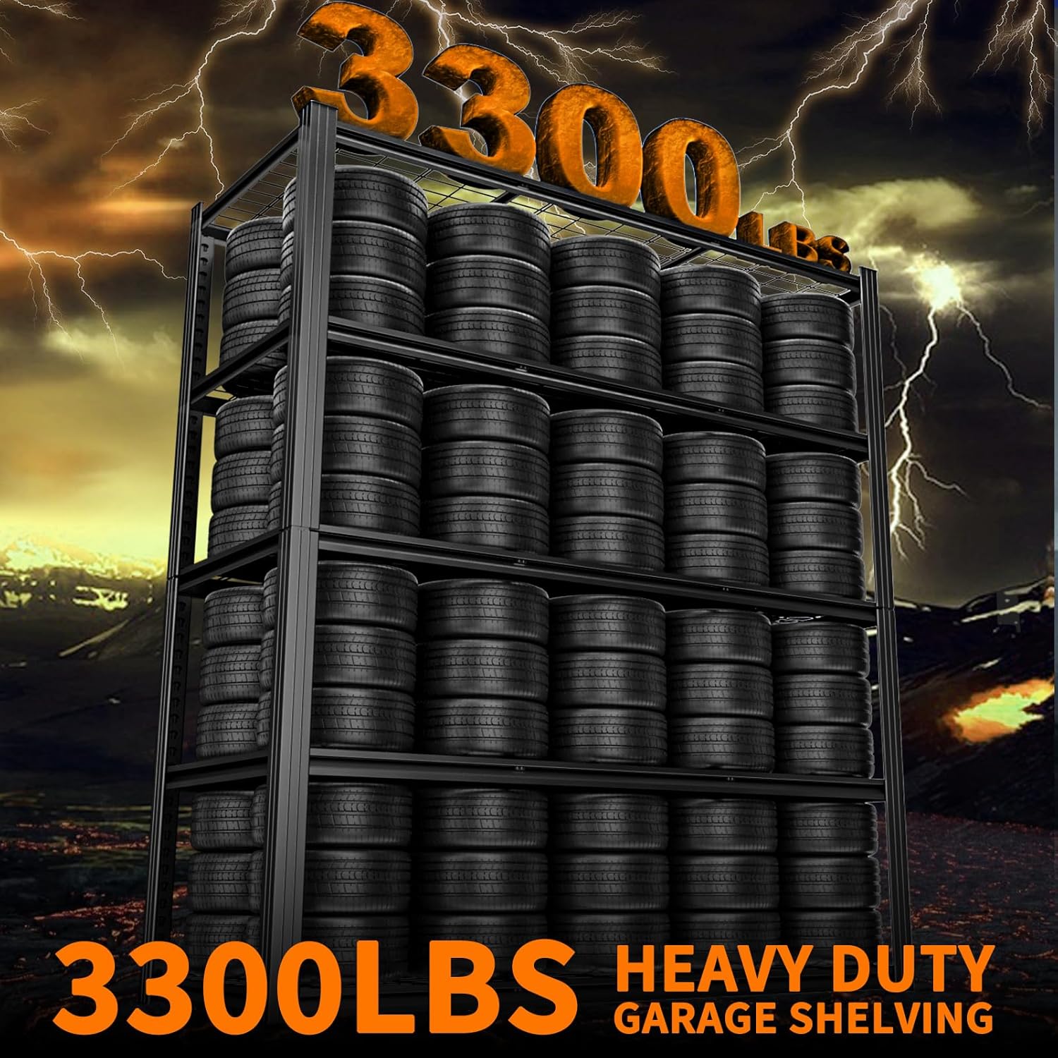 ROOMTEC 60" W Garage Shelving Heavy Duty,33000LBS Storage Shelves,5-Tier Adjustable Metal Shelving Utility Shelf Rack Garage Storage Organize for Storage Industrial, Warehouse, Basement