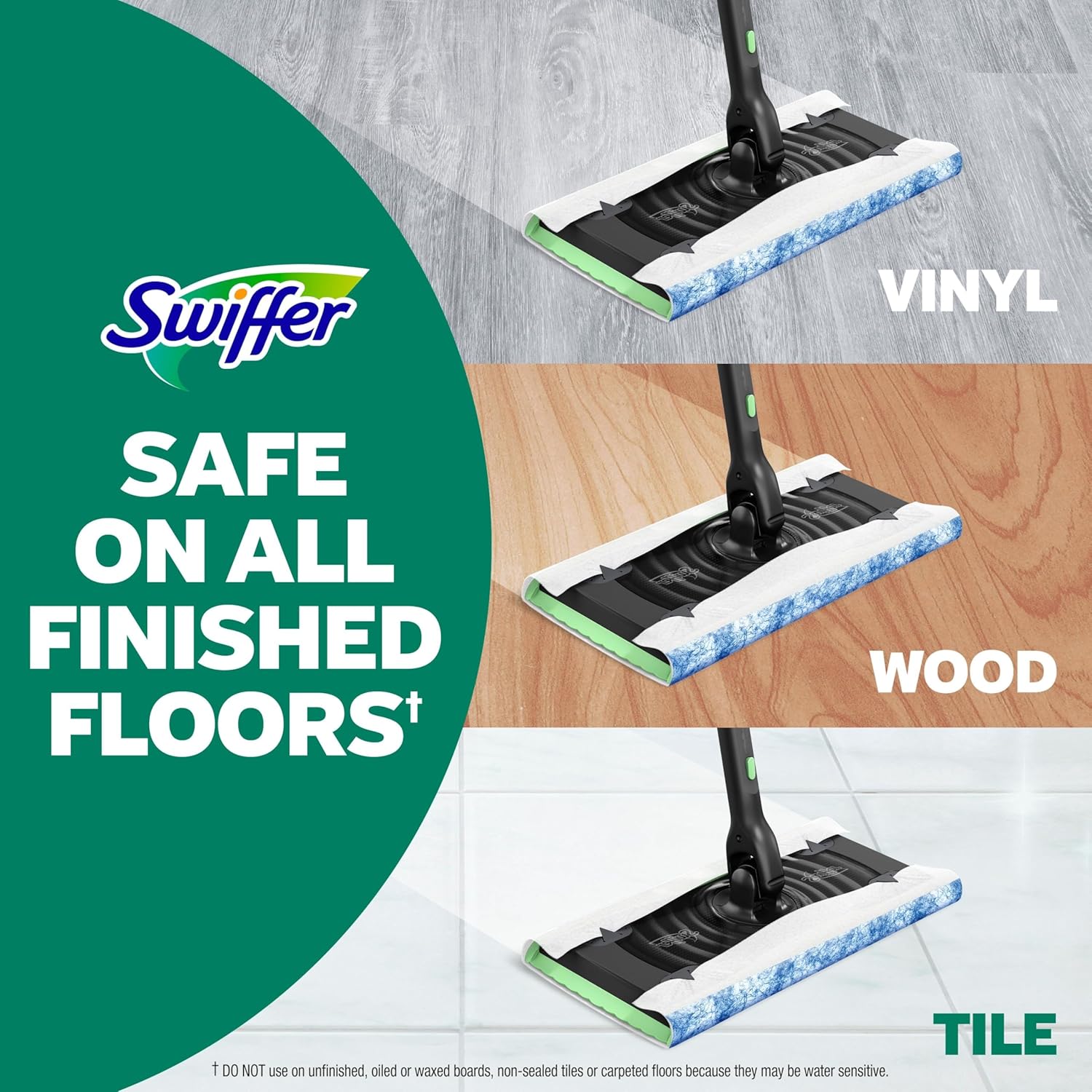 Swiffer Sweeper Pet Heavy Duty Multi-Surface Wet Cloth Refills for Floor Mopping and Cleaning, Fresh scent, 16 count, Pack of 2