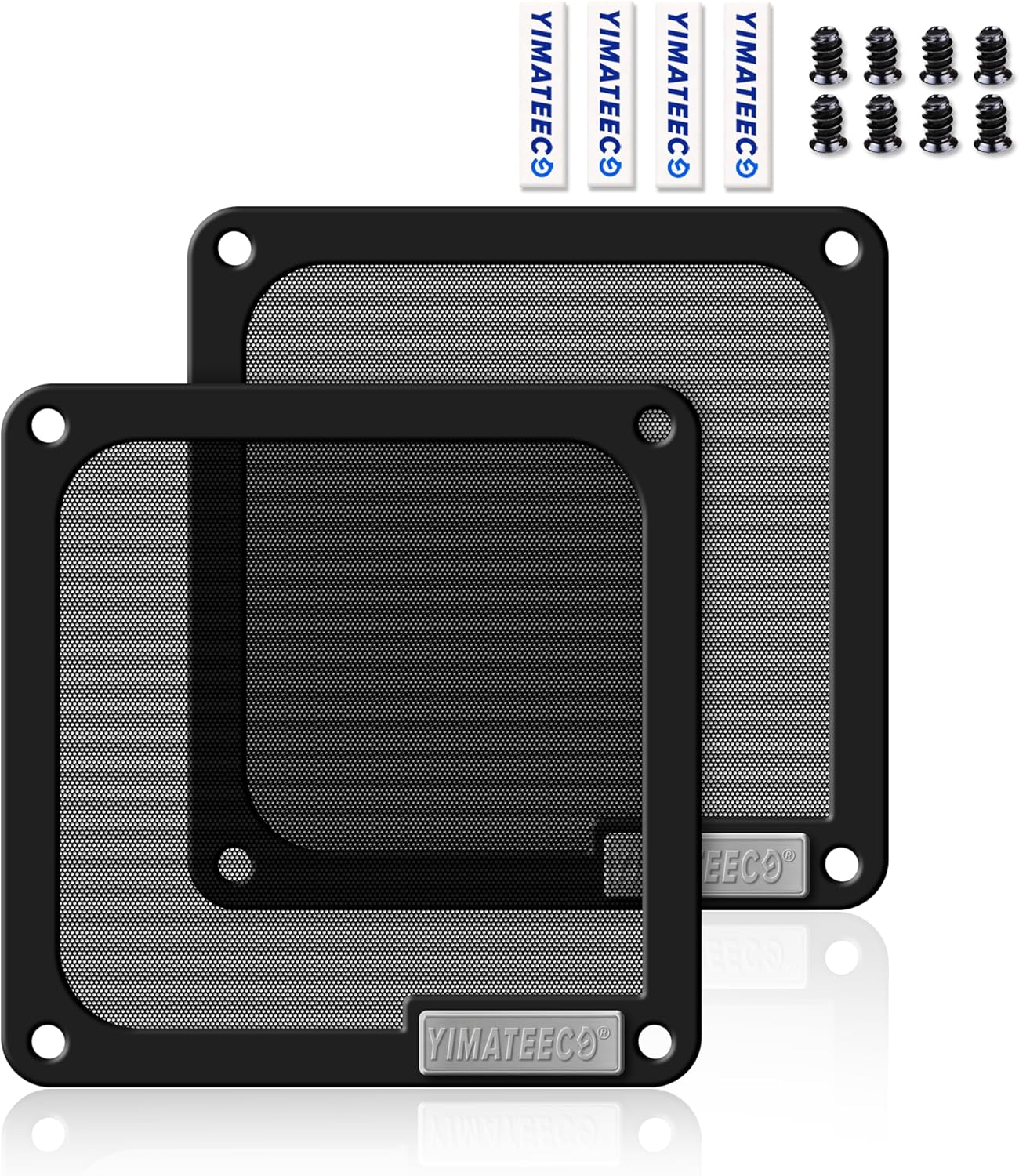 140mm PC Dust Filter for Computer Cooler Fan/PSU/Routers PVC 50 Mesh, Magnetic Dust Mesh Computer Fan Filter Grills with Screws Dustproof Case Cover (PVC V4.0, 140 * 140mm, 2pcs, Black)