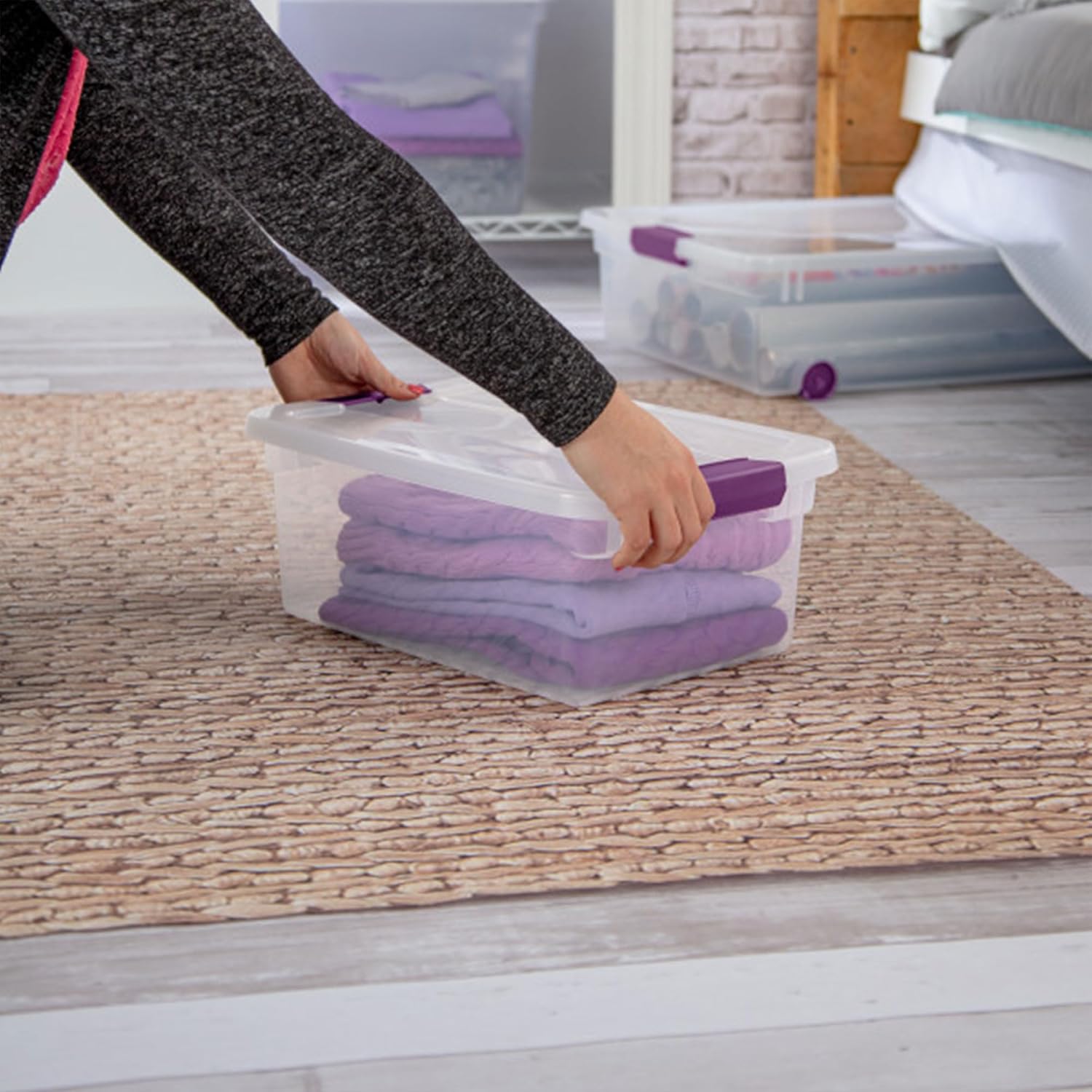 Sterilite 48-Pack 15 Quart ClearView Latch Box, Stackable Organizer Bins with Latching Lids - Clear Plastic Organization Containers for Closet, Bedroom, Shelving Units and Everyday Home Storage