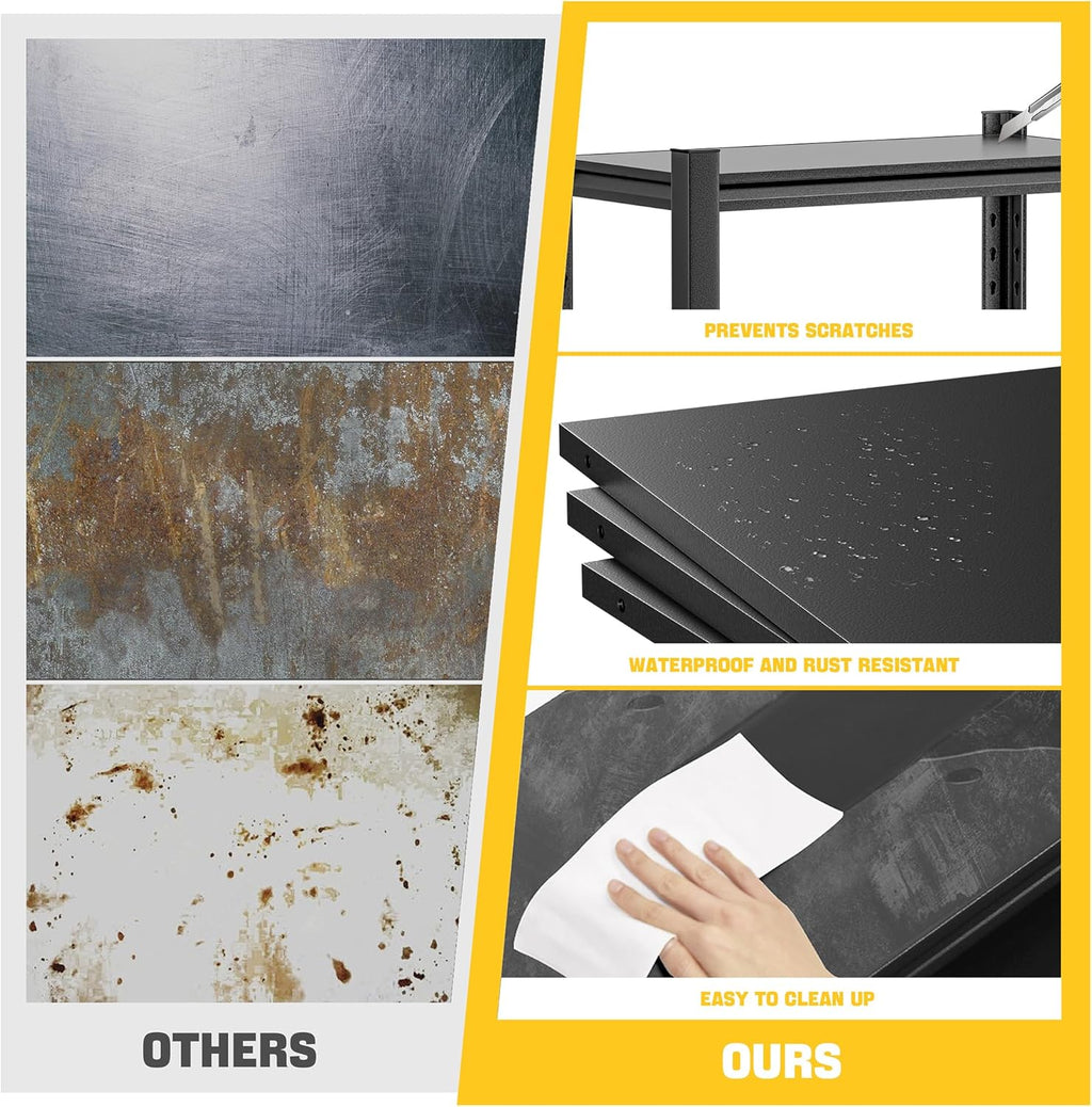 Garage Shelving,Thickened 72" Storage Shelves Heavy Duty Shelving Units and Storage,Adjustable 5 Tier Metal Shelving Storage for Garage Rack Shelf and Industrial for Basement