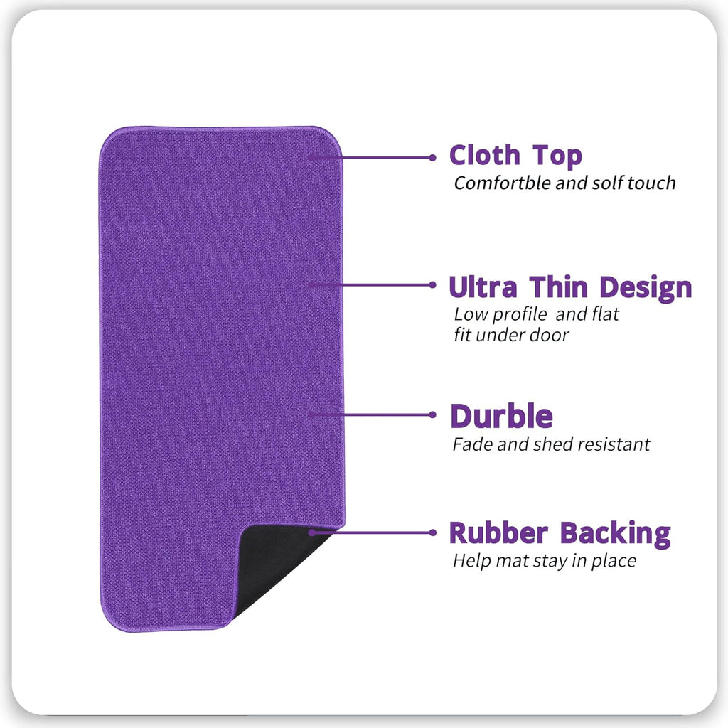 Bath Mat,Ultra Thin Bathroom Runner Rugs,Large Bath Mats for Bathroom,Quick Dry,Non-Slip,Machine Washable,Low Pile,Bath Rug,Shower Outside,Sink,Home Decor Accessories.Purple,1'9"x3'11"（21x47inch）