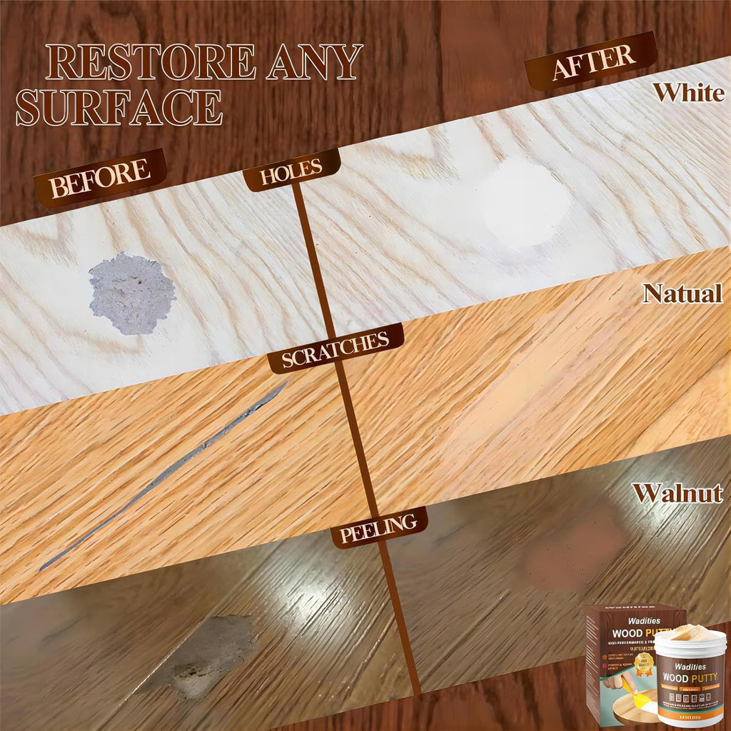 Natual Wood Filler, Natual Wood Putty, Paintable Stainable Wood Repair Putty, 9.87 Ounce Wood Furniture Repair kit, Quickly Repair Wood Cracks and Holes on Wooden Floor Furniture (Natual)