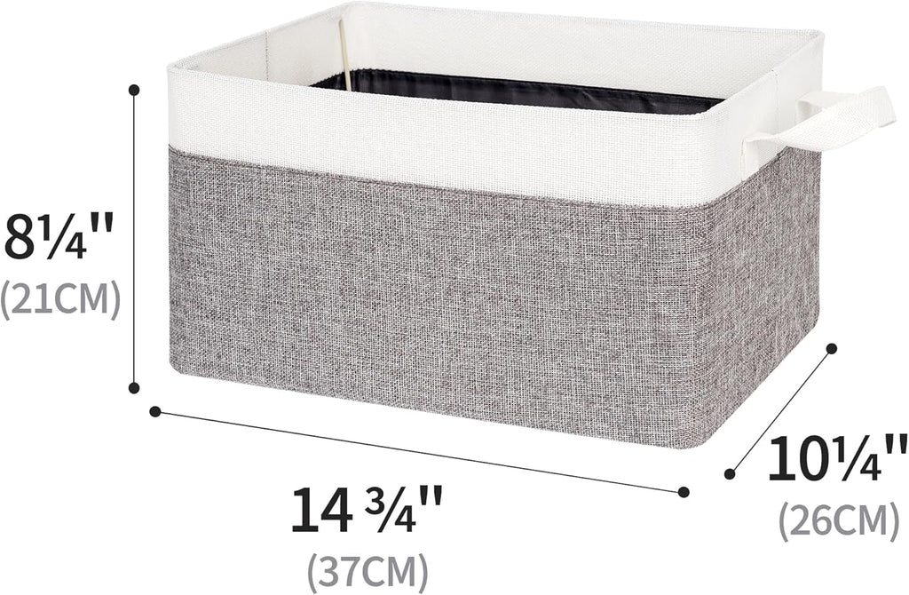 GRANNY SAYS Storage Baskets for Shelves, Closet Organizer Bins, Clothes Storage Bins with Metal Frame, Large Baskets for Organizing and Storage, Collapsible, Gray&White, 2-Pack