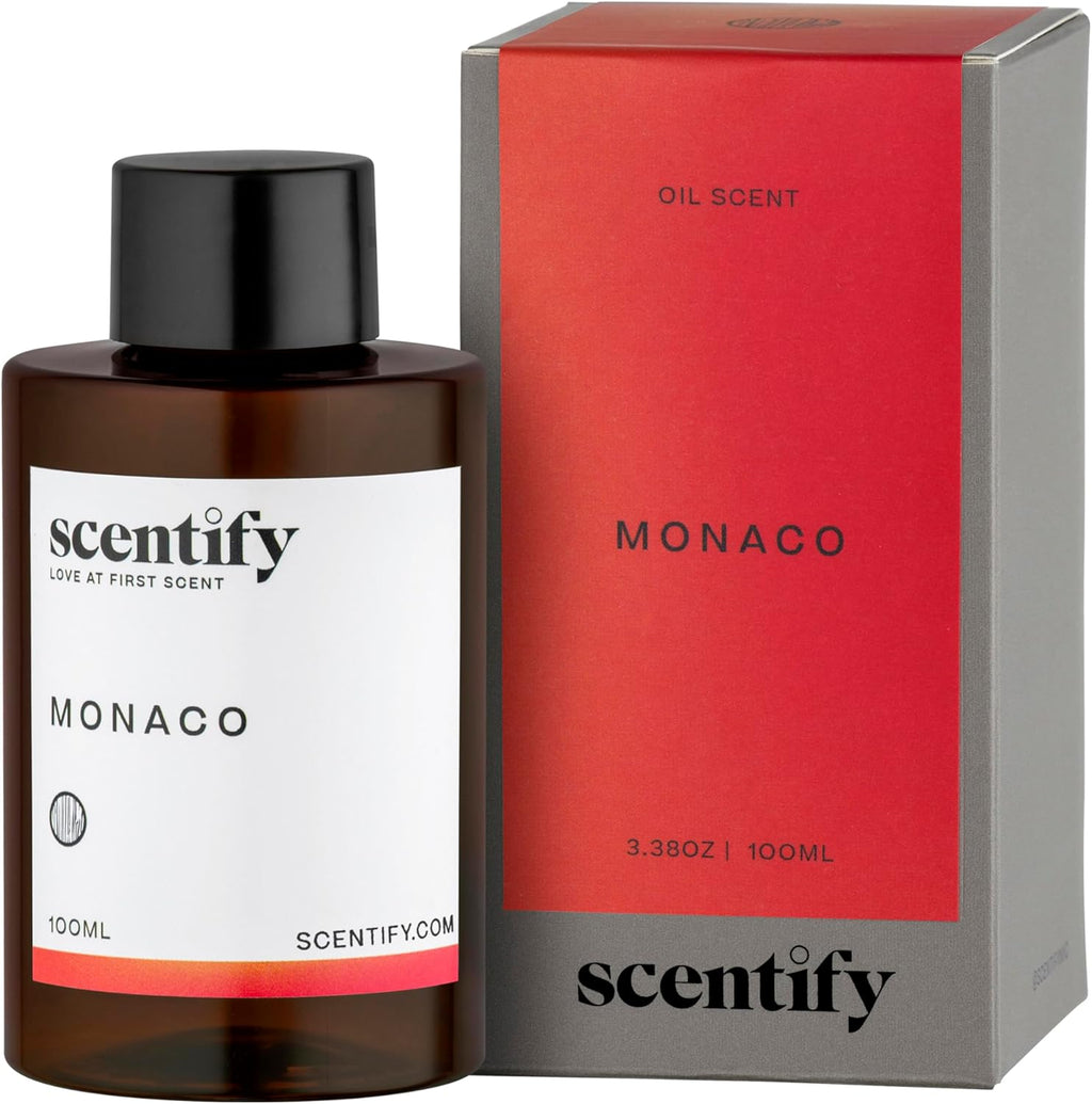 Scentify Monaco Aroma Oil Refill Scent for Oil Diffusers - Saffron, Jasmine, Amber, Cedar Scents - Luxurious Relaxing Aromatherapy Diffuser Fragrance 100ml, 3.38 oz