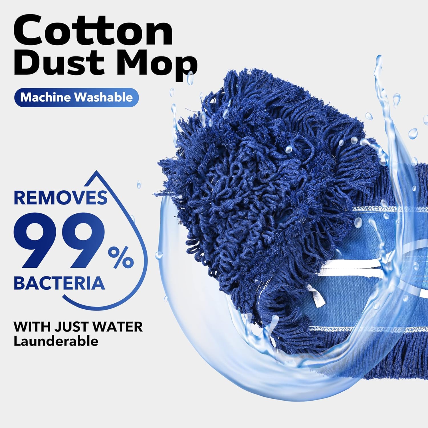 Matthew Cleaning 36'' Industrial Strength Cotton Dust Mop Refill Washable Replacement Heads for Residential & Commercial Use Fit Standard Dust Mop Frames, Hardwood, Laminate, Concrete Floors 6 Pack