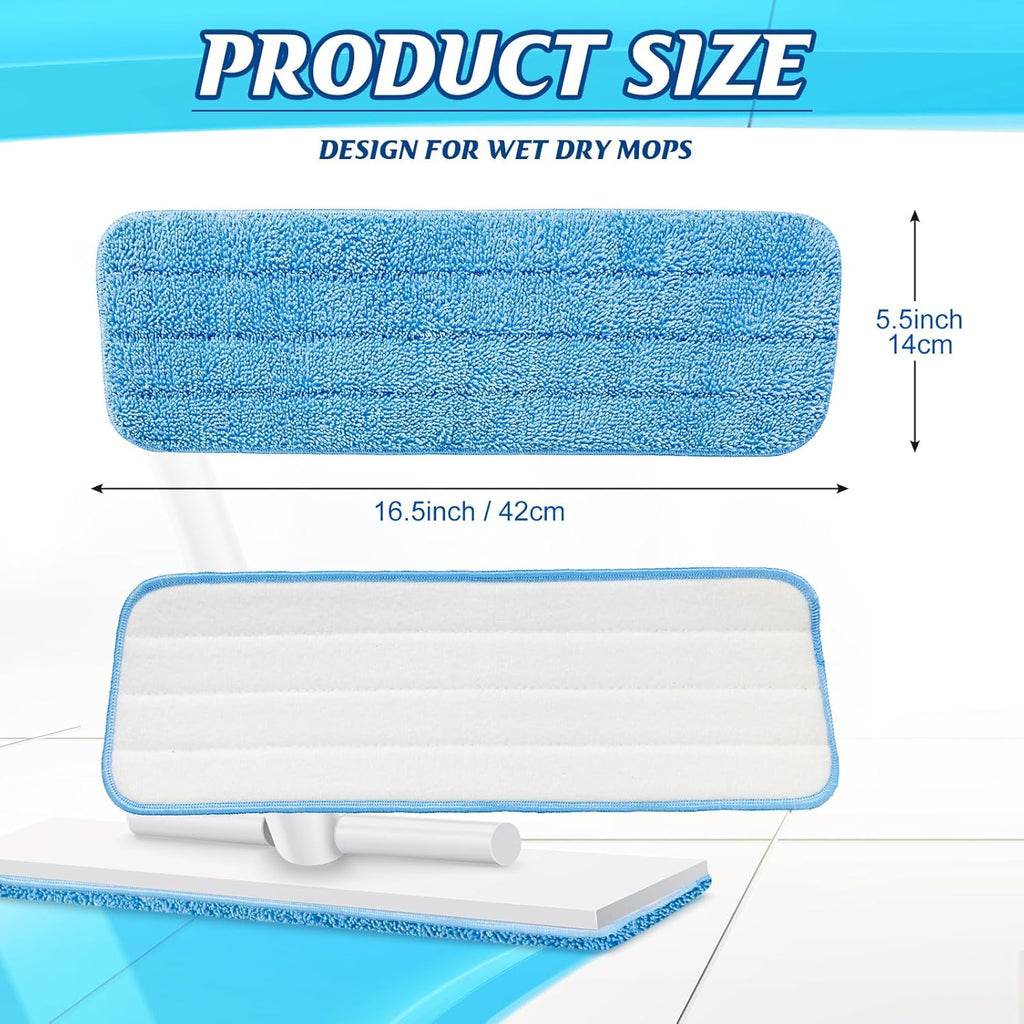 48 Pcs Microfiber Mop Pads Machine Washable Cleaning Flat Mop Head Replacement Reusable Household Pads for Hardwood and Hard Surface Floor Cleaning and Scrubbing