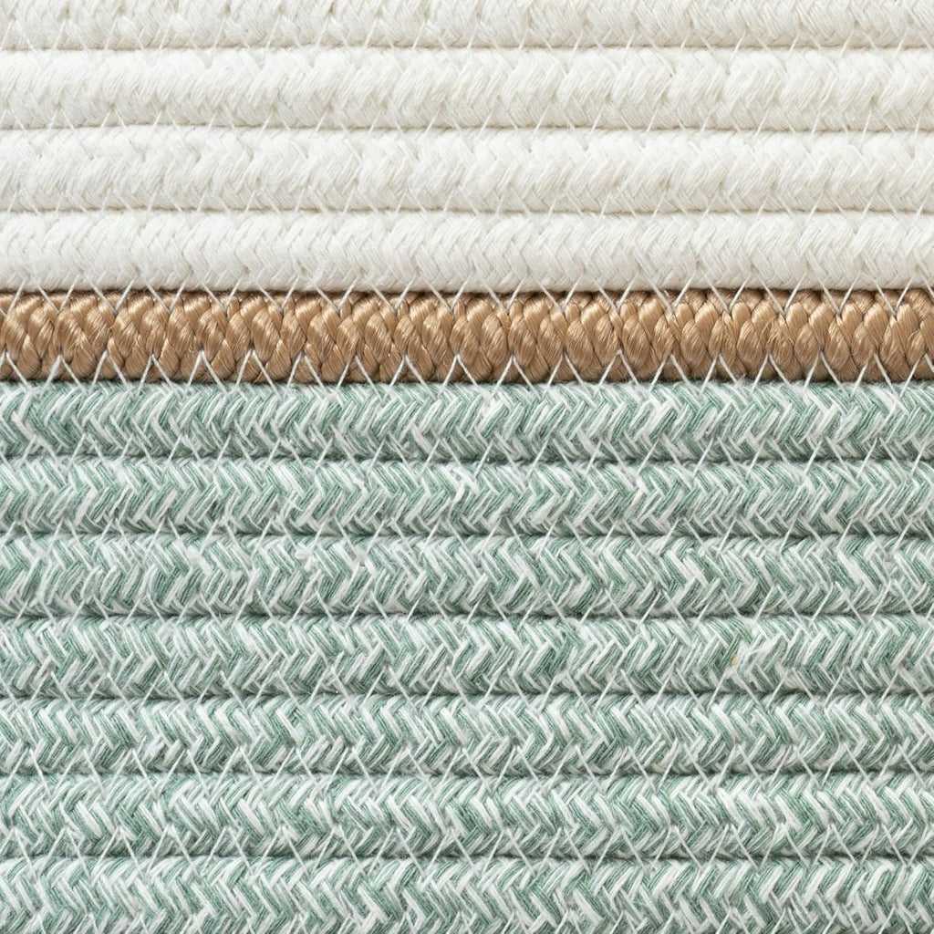 LA JOLIE MUSE Woven Basket Rope Storage Baskets - Tall Cotton Basket, Laundry Basket for Blanket, Kids Toy, Nursery Clothes Hamper Basket, Ivy Green, 72 Liter