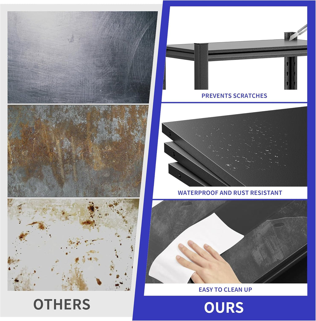 2 Pieces Garage Shelving,87"X48"X24"Inches,Heavy Duty Sturdy Steel Thickened Metal Shelves for Storage,Garage Storage Shelves,Black Shelving Unit Shelf Rack Industrial Shelving Shelf