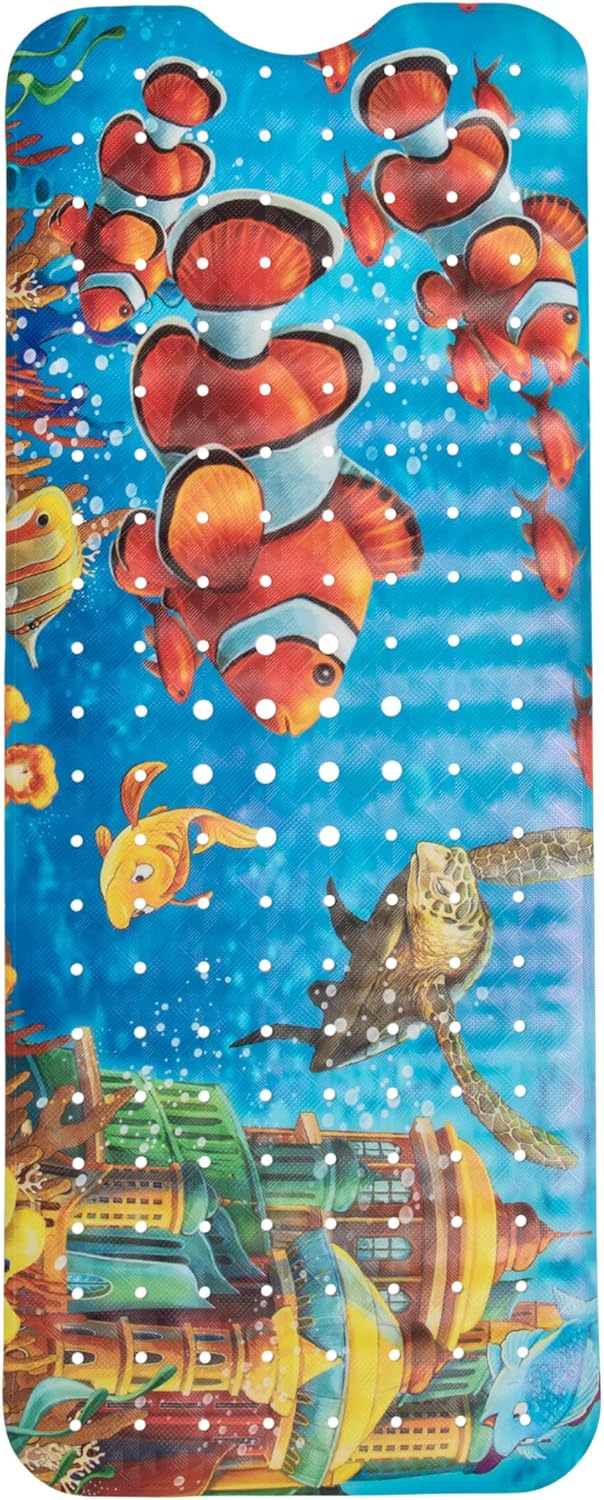 Toddler Bathtub Mat - Non Slip Kids Bath Mat - Shower Grip Mat - Bath Tub Floor Mat (Bath Clownfish)