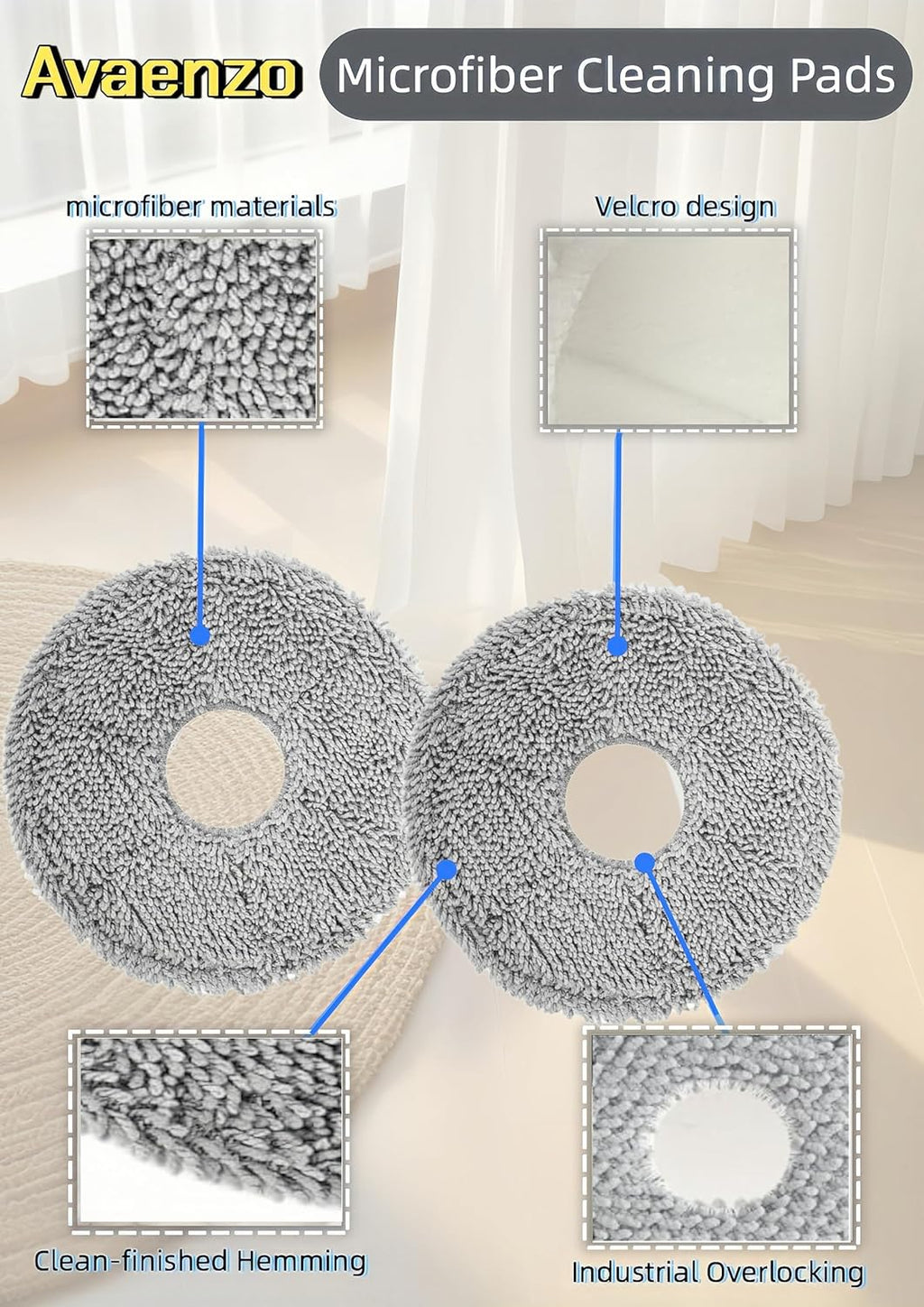 Replacement Mop Pads Compatible with iRobot Roomba Plus 405 505 Combo Robot VacuumRobot Vacuum 6 Mop Cloth