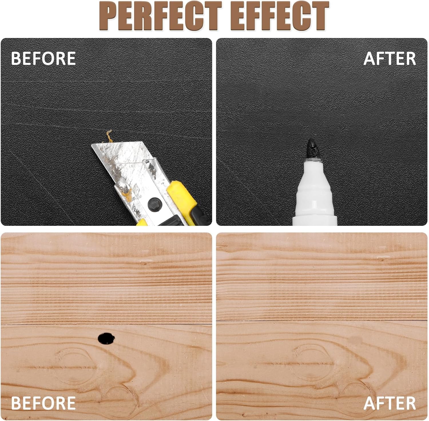 SEISSO Furniture Repair Kit, 12 Colors Furniture Touch-up Markers and Wood Fillers Sticks for Stains, Scratches, New Upgrade Furniture Touch Up Kit - Restore Wooden Table, Cabinet, Floors, Door