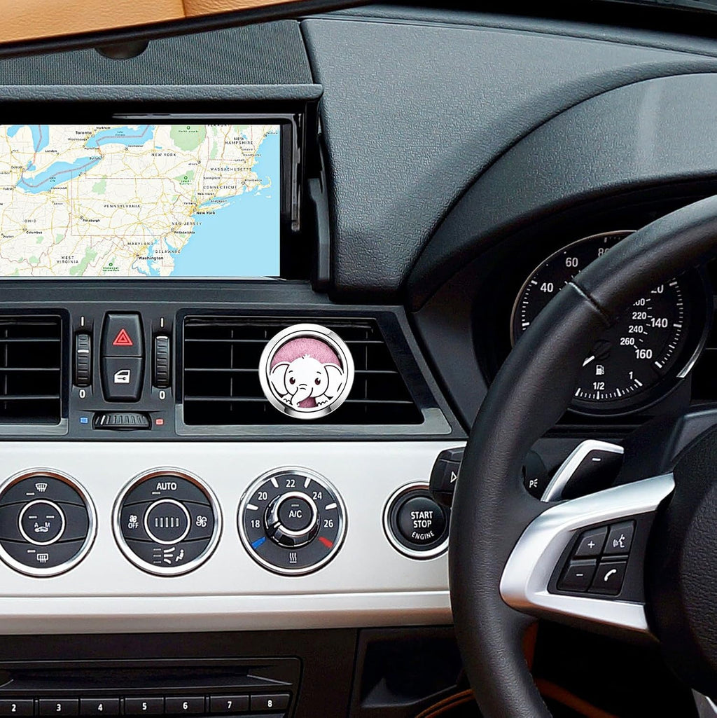 Car Diffuser Vent Clip 30mm Car Essential Oil Diffuser Vent Clips Aromatherapy Air Freshener with 10 Felt Pads Car Accessories Mother's Day for Women (Elephant Boy)