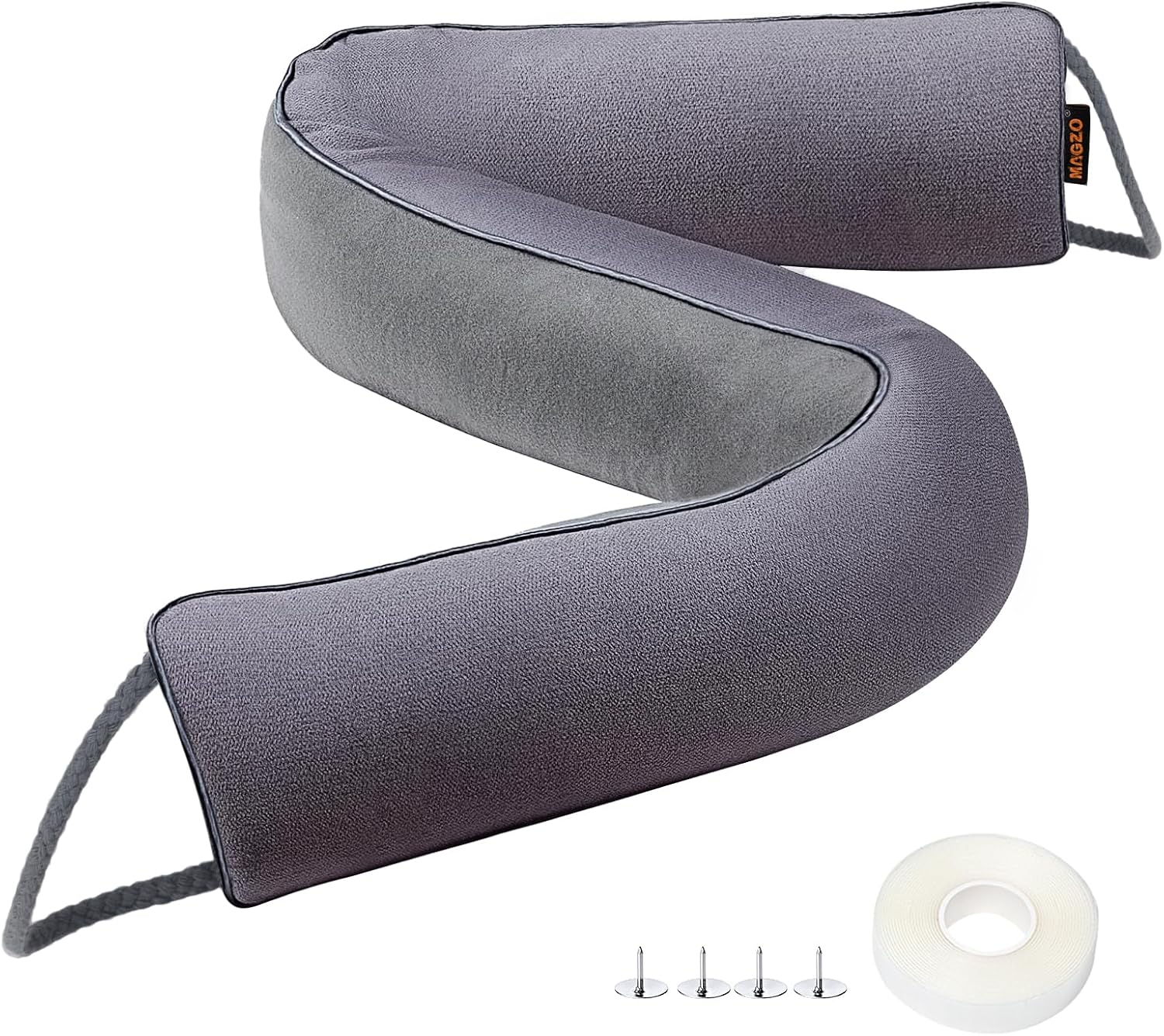 MAGZO Door Draft Stopper, 42 Inch Under Door Draft Blocker Noise Stopper, Weighted Wind Blocker Draft Guard for Bottom of Door, Gray