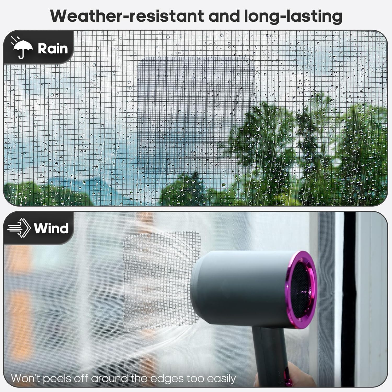 14 Sheets Window Screen Patches Repair Kit, Grey/Black 3 Sizes Window Screen Repair Kit for Mesh Screen Door, Strong Adhesive Fiberglass Quick Screen Repair Tape