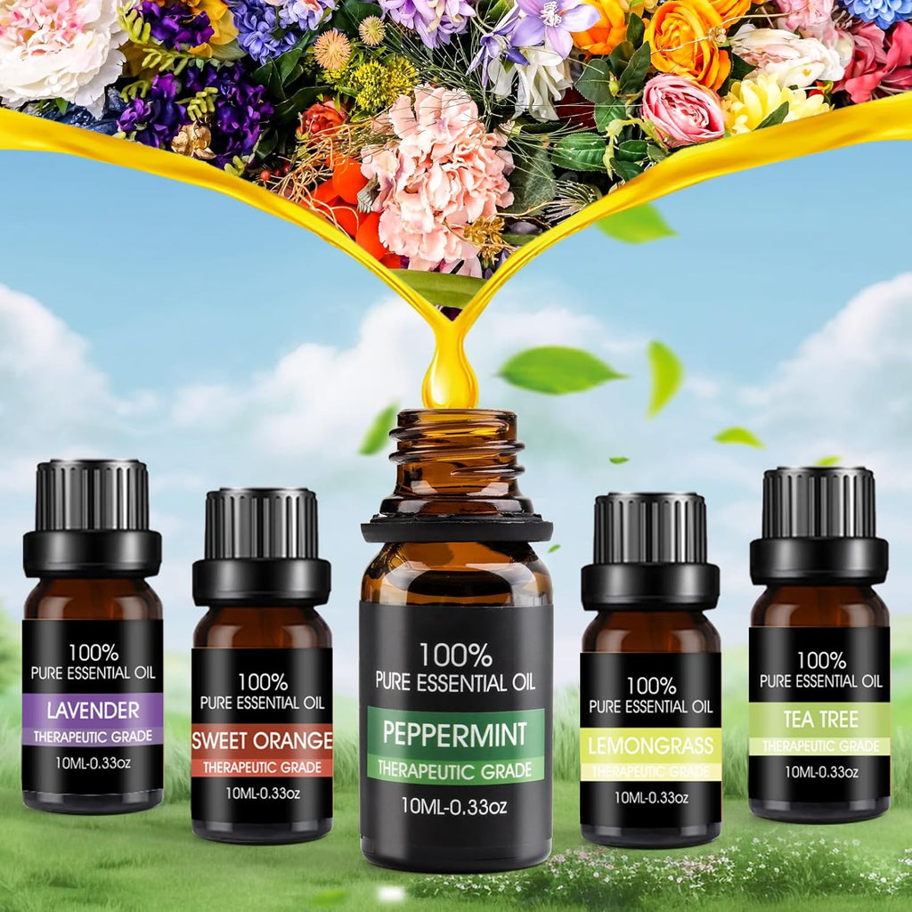 ttstar Car Diffuser Vent Clip - 30mm Aromatherapy Essential Oil, 3 Car Air Fresheners Vent Clips with 36 Refill Pads and 5 Essential Oils Gift for Women