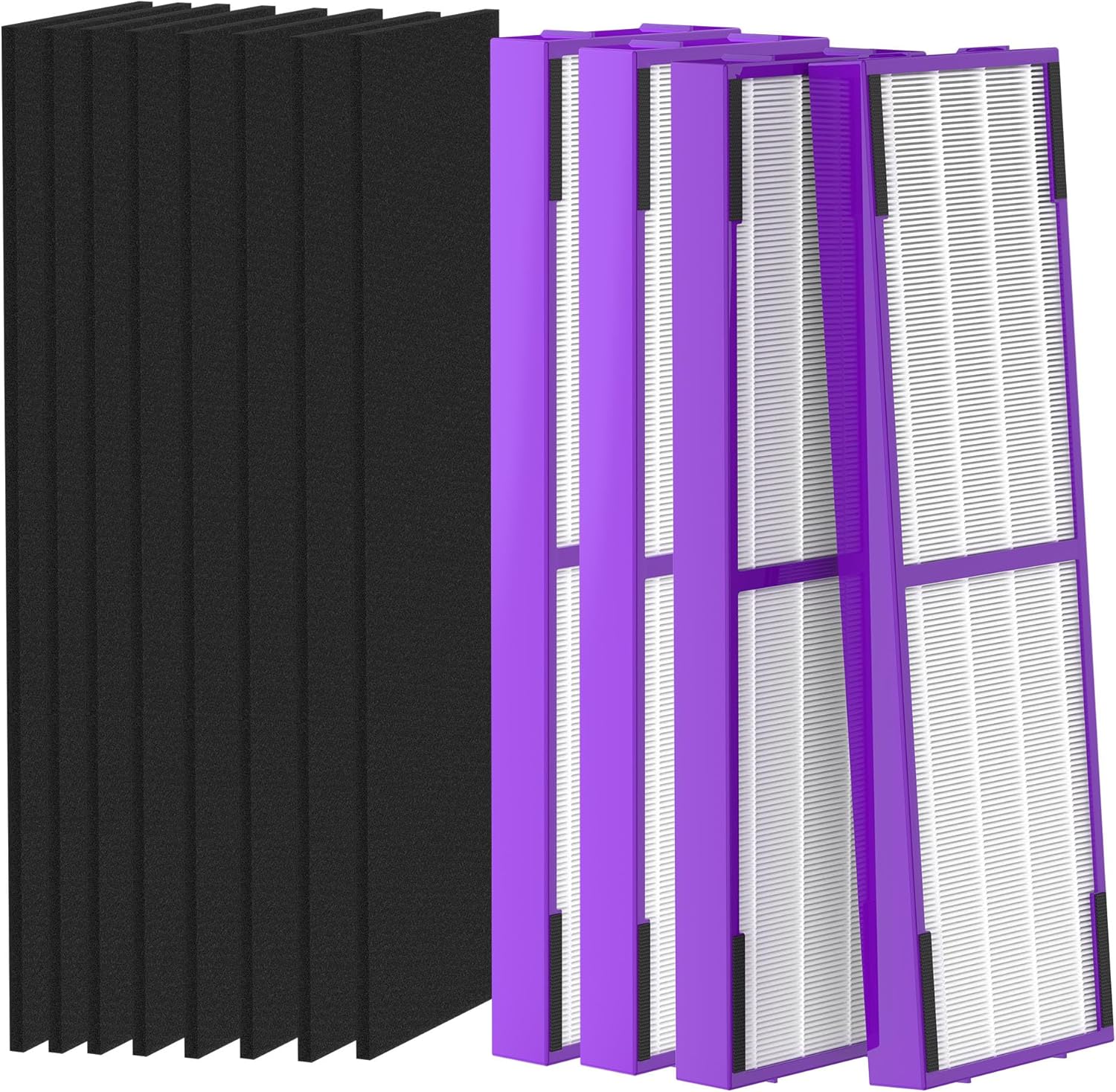 4 Packs FLT4850PT FLT4825 HEPA Filter b Replacement Pet Compatible with AC4825 AC4825E AC4825W AC4300 AC4800 AC4900 AC4850 Air Cleaner Purifier with 8 activated carbon pre-filters