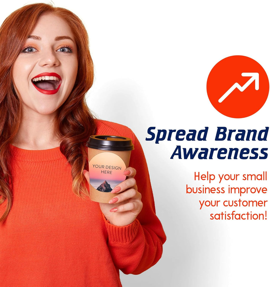 100 Custom Vinyl Stickers - Upload Your own Image, Text, Design, Logo - Personalized Logo Labels for Handmade, Packaging, Bottle, Jars, Candle, Brand Stickers (Mountain, 4x4)