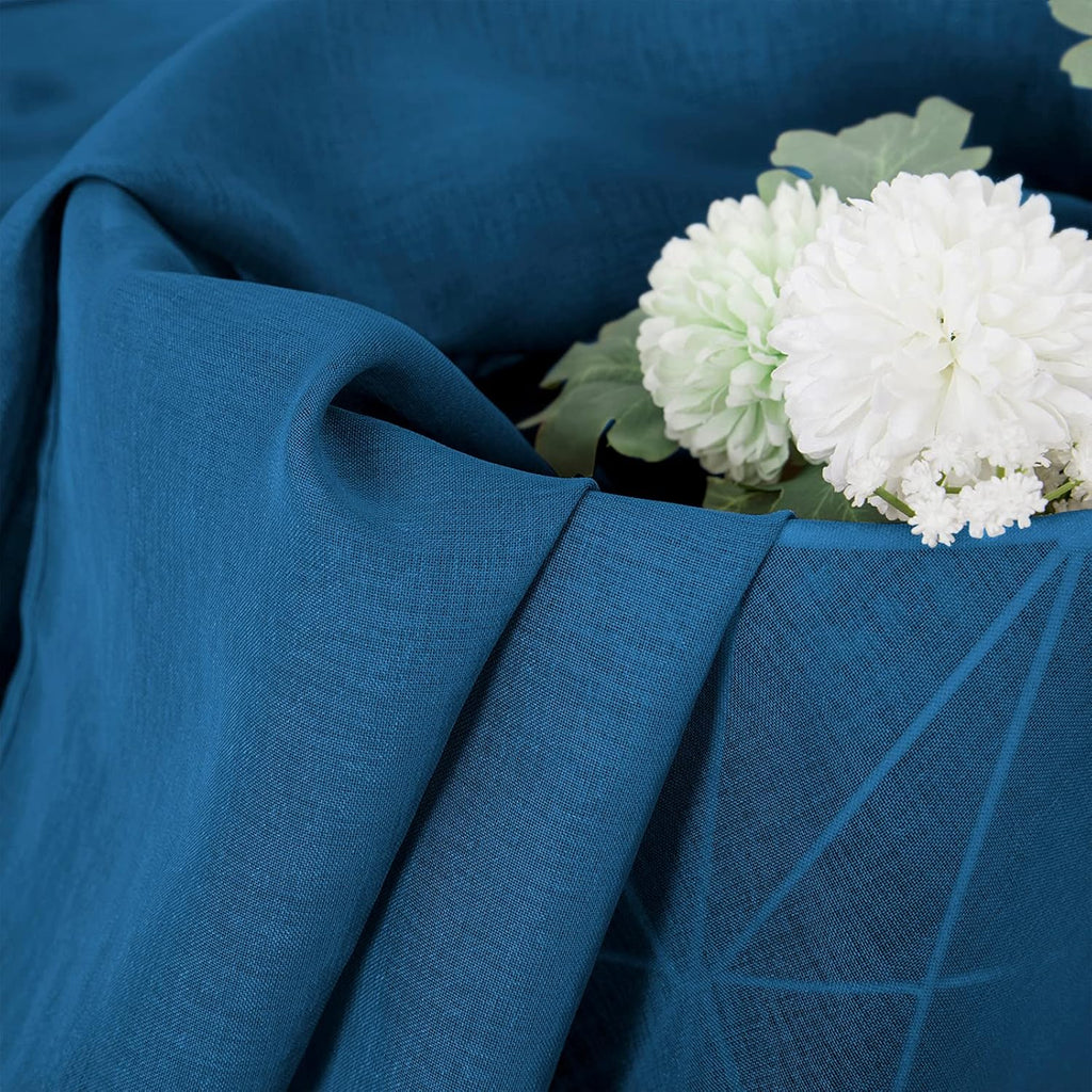 Tollpiz Short Sheer Tier Curtains Linen Textured Half Kitchen Curtain Sheers Light Filtering Rod Pocket Voile Small Curtain for Bathroom, 25 x 24 inches Long, Classic Blue, Set of 2 Panels