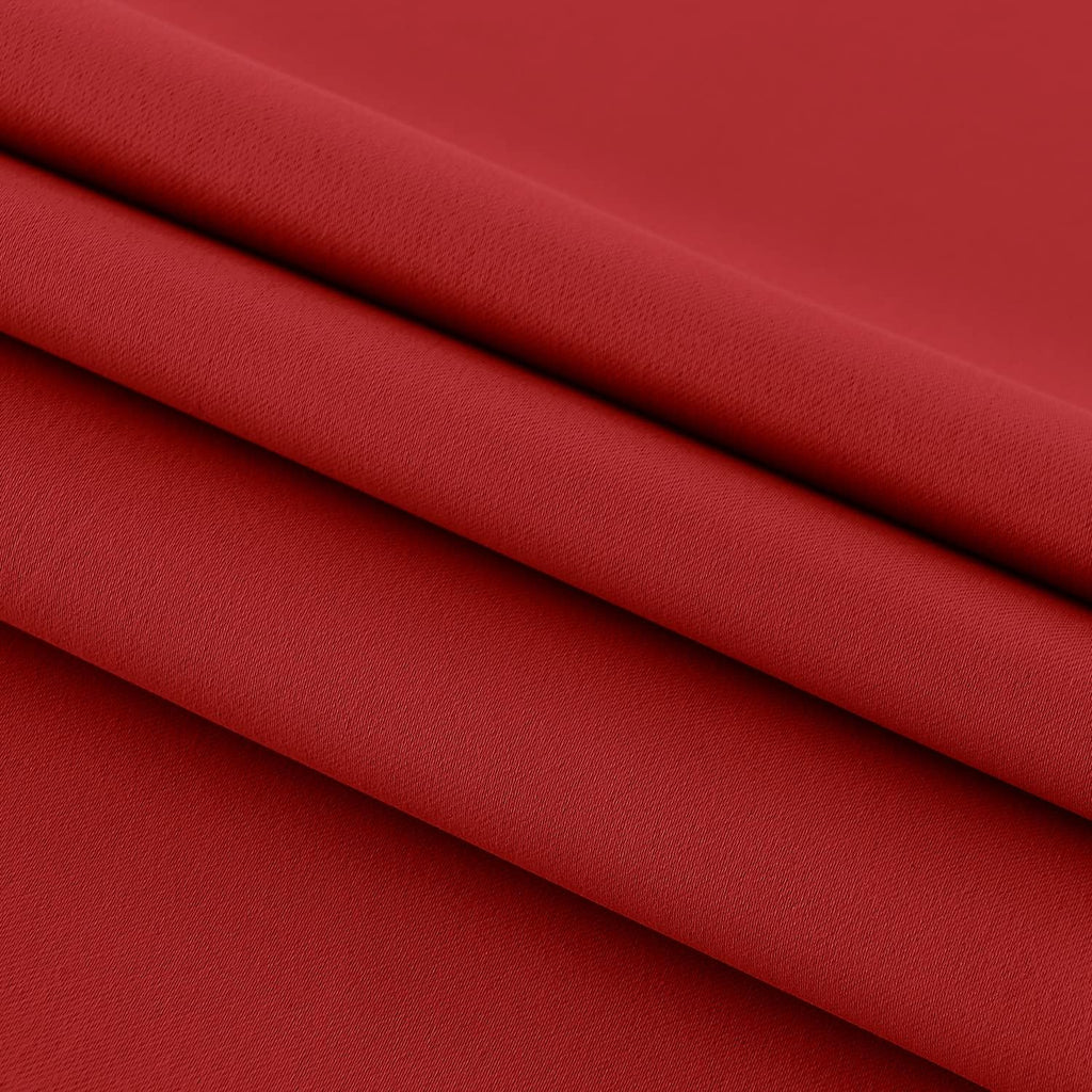 DWCN French Door Curtains – Rod Pocket Thermal Blackout Curtain for Doors with Glass Window, Christmas, Kitchen and Patio Doors for Privacy, 25 X 40 Inches Long, 1 Curtain Panel with Tieback, Red