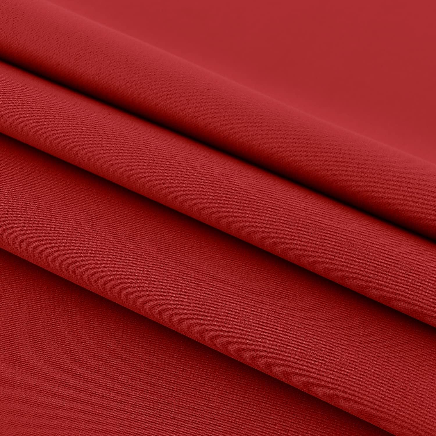 DWCN French Door Curtains – Rod Pocket Thermal Blackout Curtain for Doors with Glass Window, Christmas, Kitchen and Patio Doors for Privacy, 25 X 40 Inches Long, 1 Curtain Panel with Tieback, Red