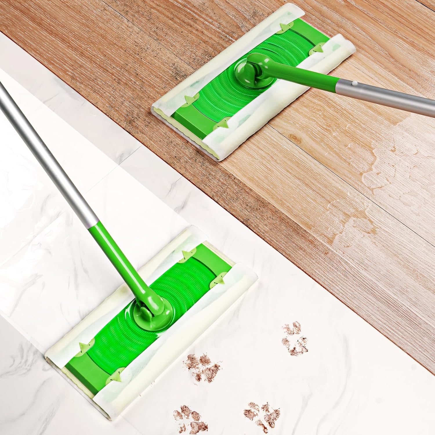 AIR U+ Wet Pads Refill for Swiffer Sweeper Wet Mopping Cloth, Unscented Disposable Floor Cleaning Wipes, 30 Count