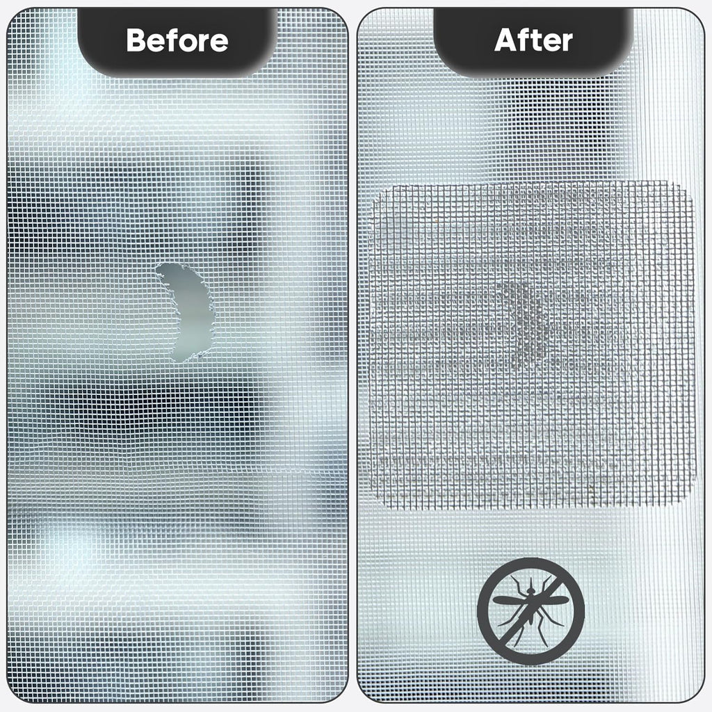 14 Sheets Window Screen Patches Repair Kit, Grey/Black 3 Sizes Window Screen Repair Kit for Mesh Screen Door, Strong Adhesive Fiberglass Quick Screen Repair Tape