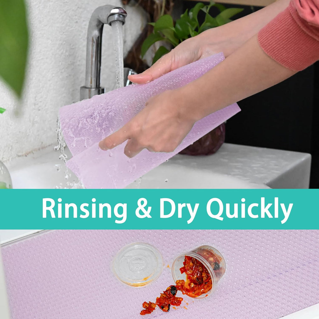 12Pcs Refrigerator Liners Washable Fridge Shelf Liners Refrigerator Mats for Freezer Glass Shelves Kitchen Cabinets Cupboards Drawers (17.7" x 11.4")