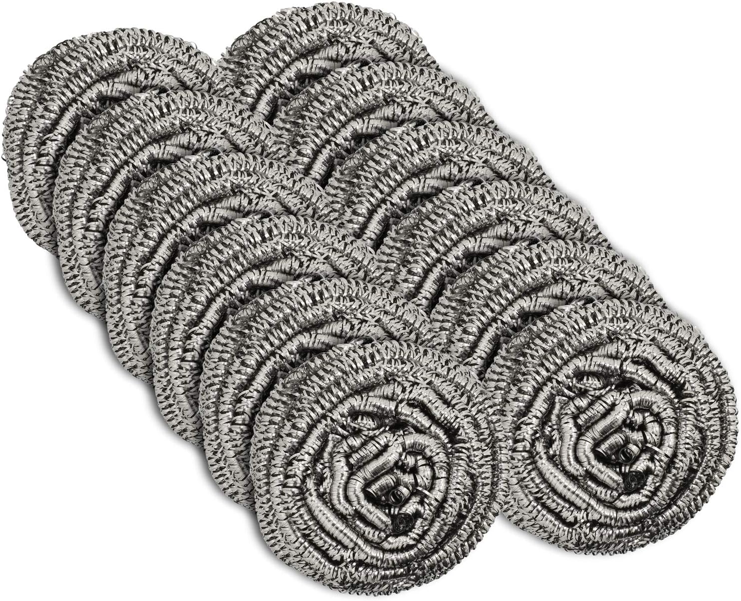 12 Pack Stainless Steel Scourers by Scrub It – Steel Wool Scrubber Pad Used for Dishes, Pots, Pans, and Ovens. Easy scouring for Tough Kitchen Cleaning.