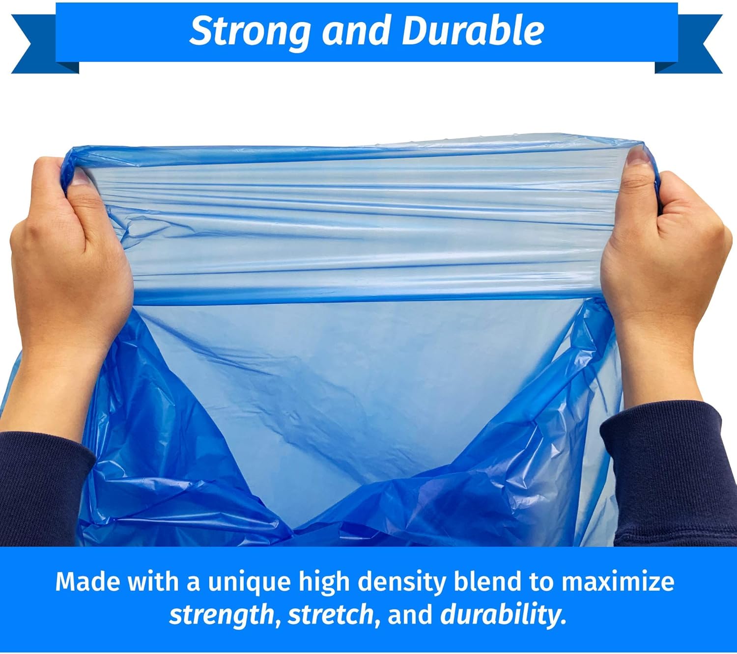 Reli. SuperValue 33 Gallon Recycling Bags (120 Count) Made in the USA - Blue Trash Bags, 30-33 Gallon | Recycling, Garbage | 33Gal with 30Gal - 35Gal Capacity