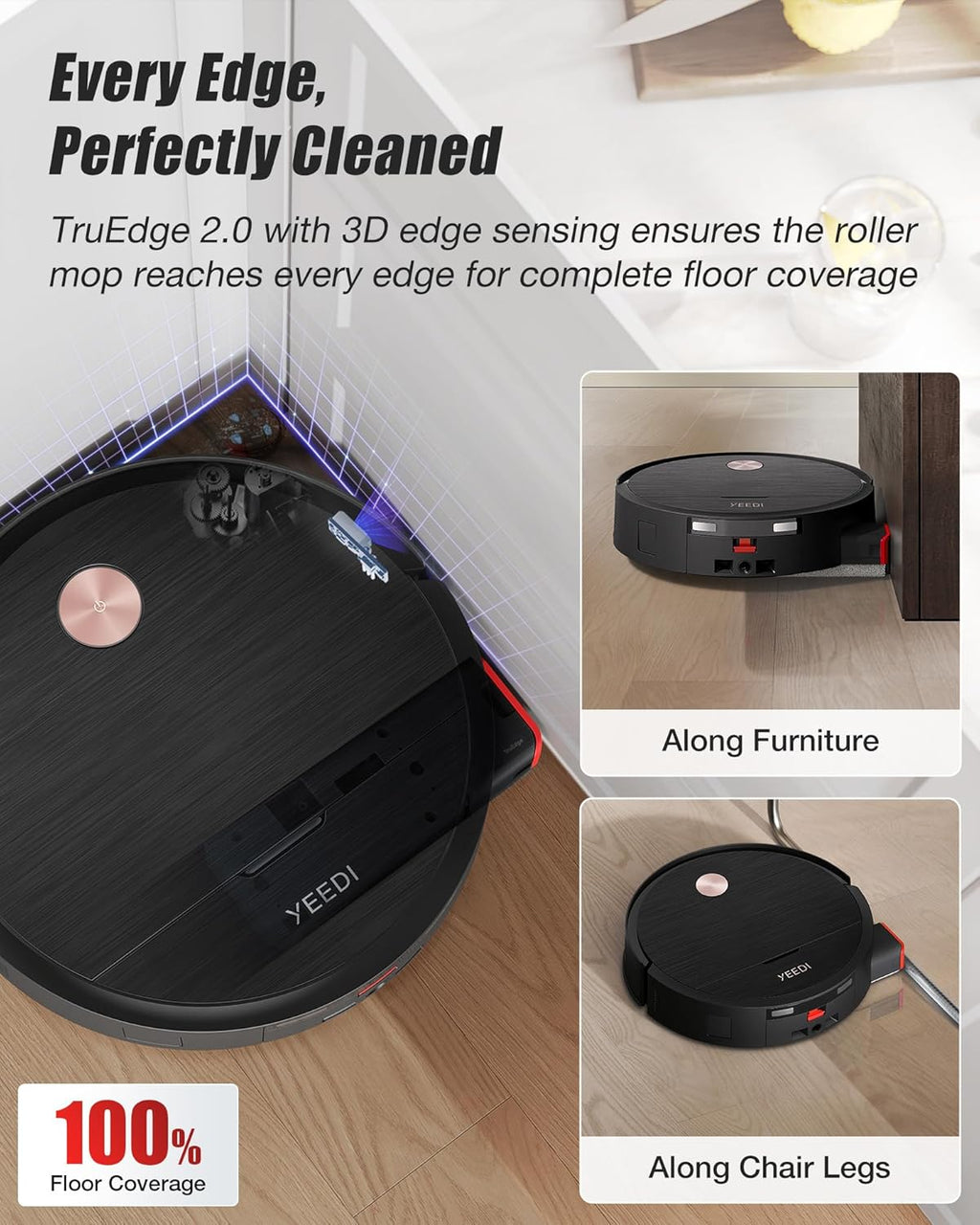 Yeedi S16 Plus Robot Vacuum & Mop with Automatic Omni Station, Blast 16,600Pa Suction, OZMO Roller Self-Wash Mopping, ZeroTangle 3.0, Triple Lift Floor Lift, AI-Powered Navigation and Mapping