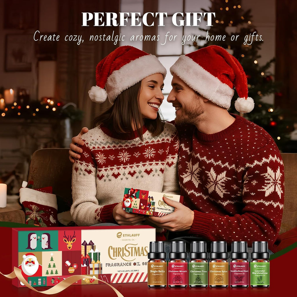 Essential Oils Set,Jingle Bells, Christmas Wreath, Christmas Tree, Christmas Spice, Vanilla Bean Noel, Lavender Marshmallow