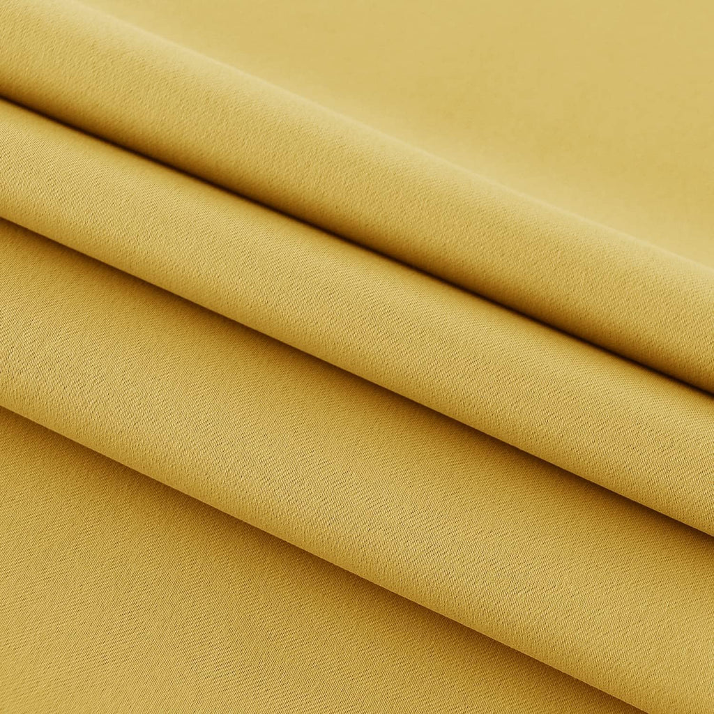 DWCN French Door Curtain - Rod Pocket Thermal Blackout Panel for Doors With Glass Window, Kitchen and Patio - Privacy, 36 X 72 Inches Long, 1 Panel With Tieback, Yellow