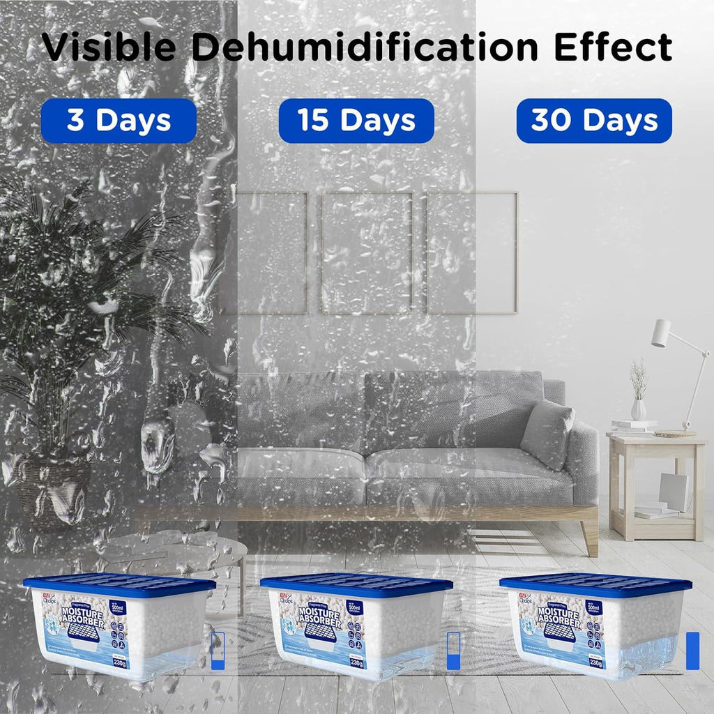 W&E Choice Moisture Absorbers, Portable Humidity Absorber Boxes for Your Bathroom, Closet & Car, Dehumidifier with Fragrance Free, 12 Pack