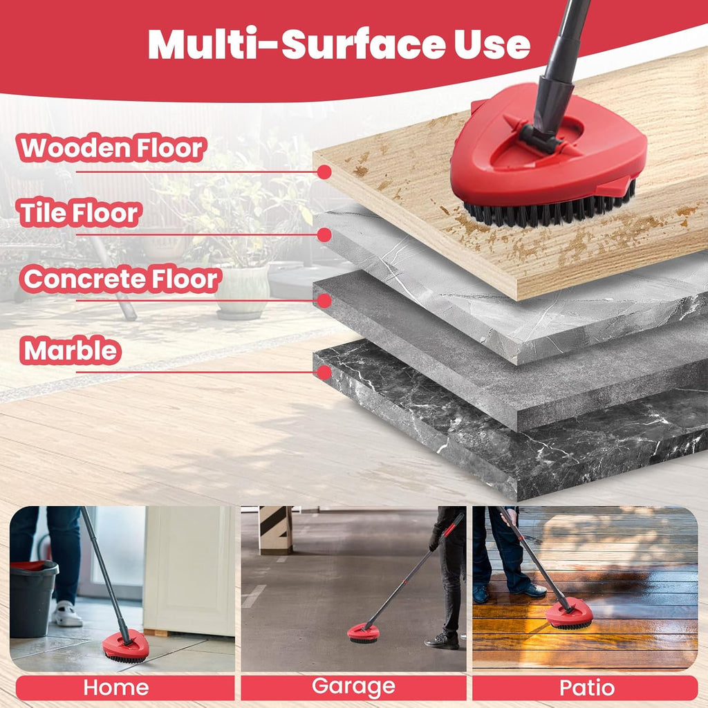 2 Pack Scrub Brush Attachment Compatible with O Cedar EasyWring Microfiber Spin Mop 1 Tank System, Upgraded Floor Scrubber Mop Replace Head, More Bristles Brush Heads for Kitchen, Deck and Bathroom