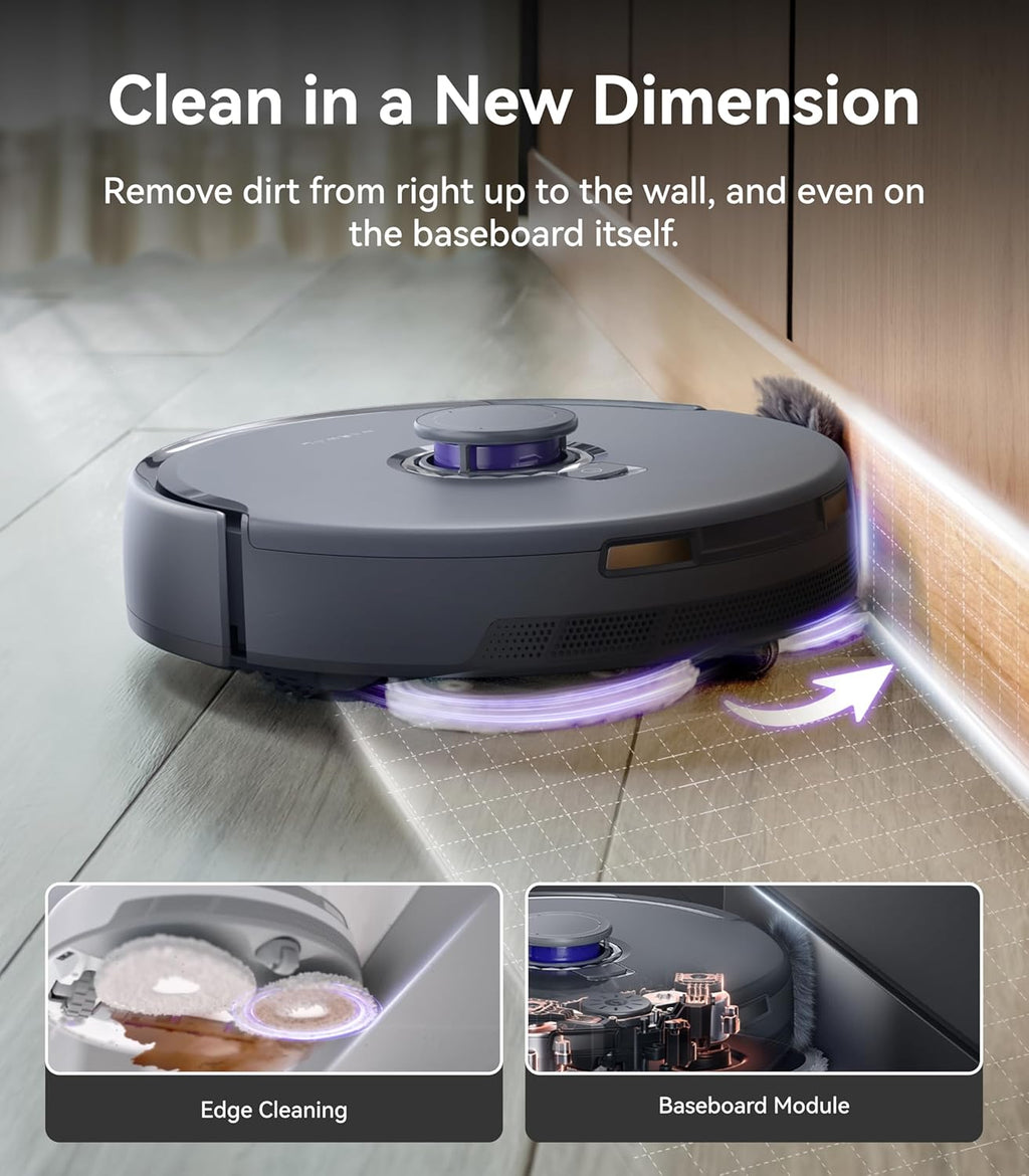 NARWAL Freo Z Ultra Robot Vacuum and Mop Combo, Dual RGB Cameras and Chips, AI Avoidance, 12000Pa Suction, Real-Time Decisions, Adaptive Hot-Water Self Wash & Self Emptying, Pet Hair, Quiet, Grey