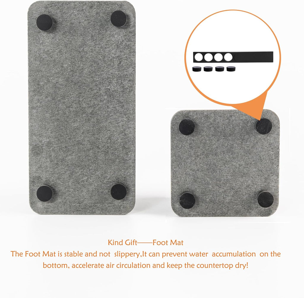 Set of 4 Water Absorbent Diatomite Coasters, Diatomaceous Earth Kitchen Soap Dish, Bathroom Trays, Water Absorbing Stone Used for Hand Soaps & Plants & Toiletries in The Modern Home