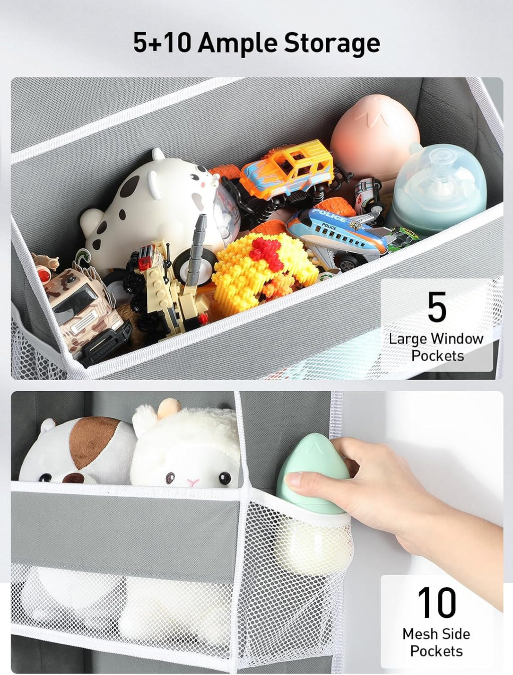 Yecaye 3 Pack Over The Door Organizer, 6-Tier Closet Door Hanging Organizer with 12 Mesh Pockets, Bathroom Organizers and Storage, Ultra Sturdy Large Capacity Over Door Storage Newborn Baby Essentials