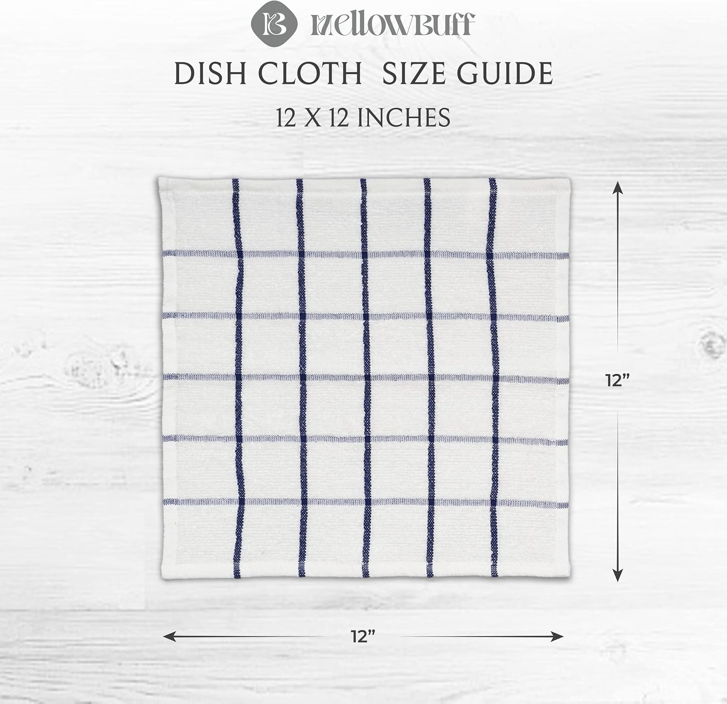 100% Cotton Terry Dish Cloth & Dish Towel, 6 Pack, Super Soft and Absorbent Kitchen Towels, Perfect for Kitchen Cleaning and Dish Washing (Navy Blue (DT and DC Combo))