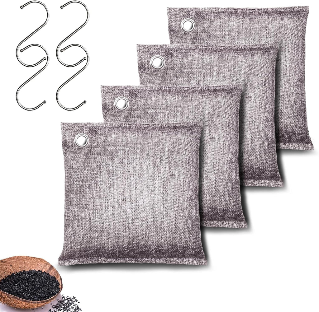 Activated Charcoal Odor Absorber, Odor Eliminator for Strong Odor,Coconut Shell Charcoal Air Purifying Bags for Home Car Closet Pet, Smoke Room Deodorizer
